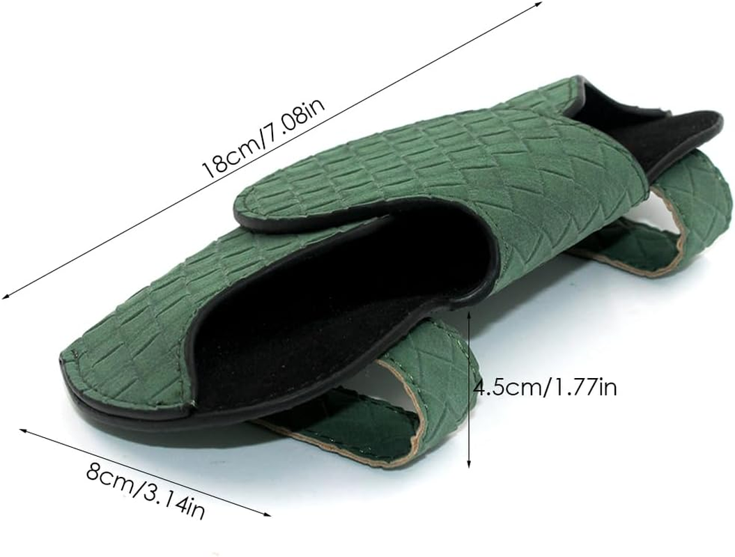 2 Pcs Sunglasses Holder for Car Visor, AIFUDA Eyeglass Holder Organizer Box Leather Glasses Case with Clips for Car Visor Automotive Interior Visor Accessories image number 3