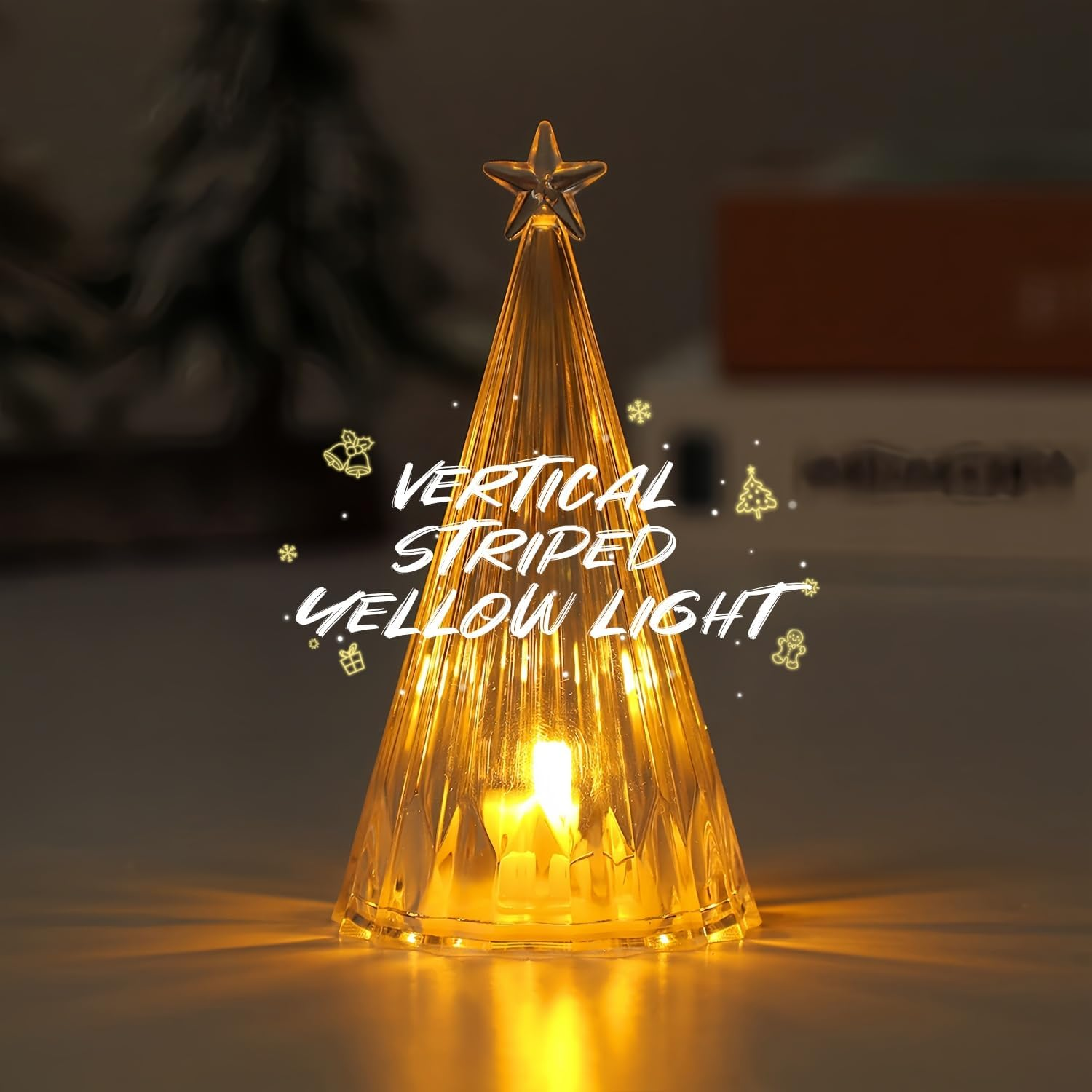 Pack of 4 Acrylic LED Christmas Trees, Coloured Luminous Christmas Trees, Lighting Christmas Tree Night Light, Christmas Lighting, Great Mood Light for Christmas, Christmas Decoration image number 1