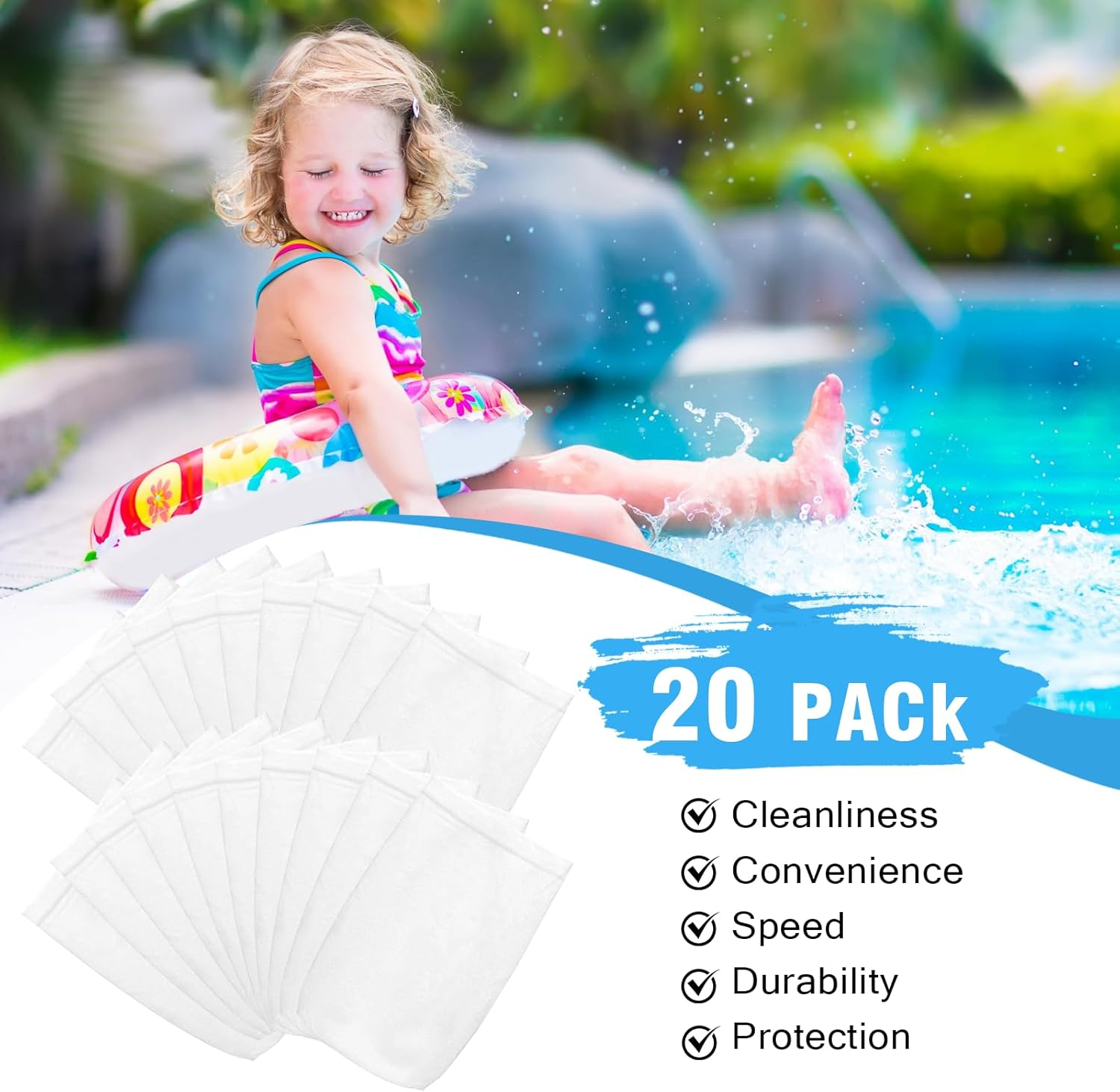 FIOHIROS 20-Pack Pool Skimmer Socks,Mesh Filter Socks for Skimmer Baskets,Effective and Easy Maintenance Pool Skimmer Basket image number 5