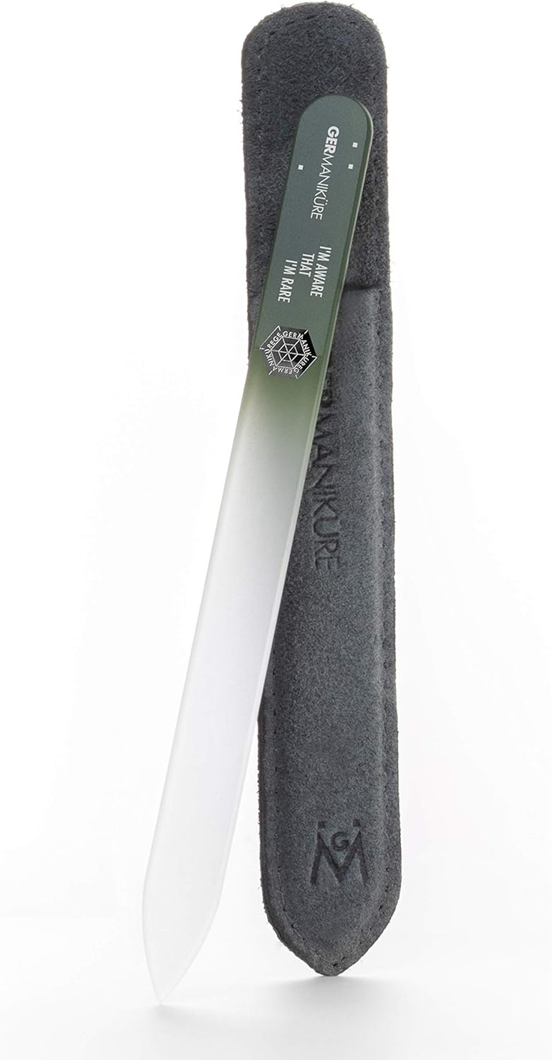 GERMANIKURE Glass Nail File in Suede Sleeve - I'M Aware That I'M Rare - Professional Crystal Nail File for Natural Nails - Ideal Manicure & Pedicure Tool for Smooth, Easy Shaping - Nail Care Gift image number 3