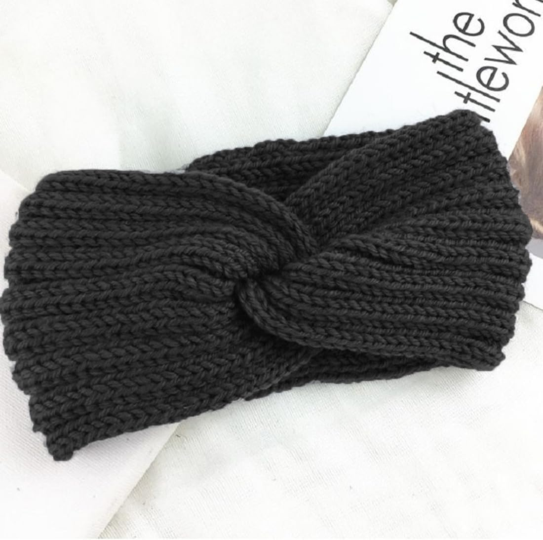 3 Pieces Knitted Headband Winter Women Winter Hair Bands for Women Knitted Hair Bands Winter Crochet Head Wrap Beige Black Khaki image number 3