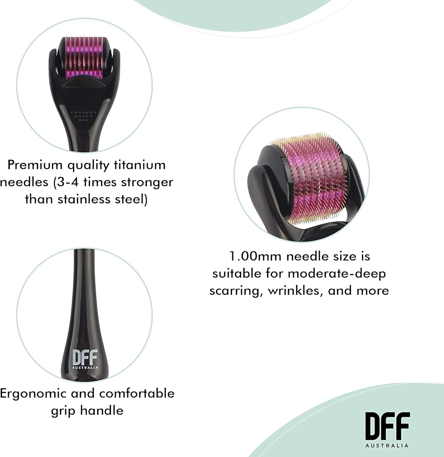 Direct from Factory 1.0Mm Derma Roller - 540 Titanium Microneedle Dermaroller for Face - Cosmetic Microneedling Instrument for Facial Skin Care - Massage Tools Professional image number 4