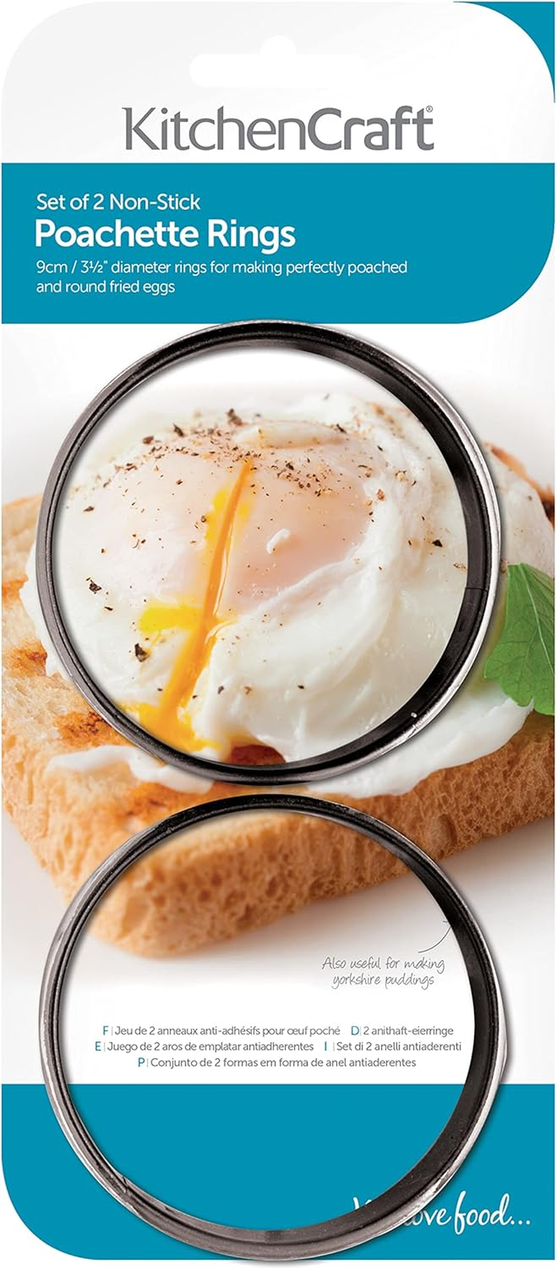 Kitchen Craft Non-Stick Egg Poachette Rings, Black, 5028250136084 image number 5