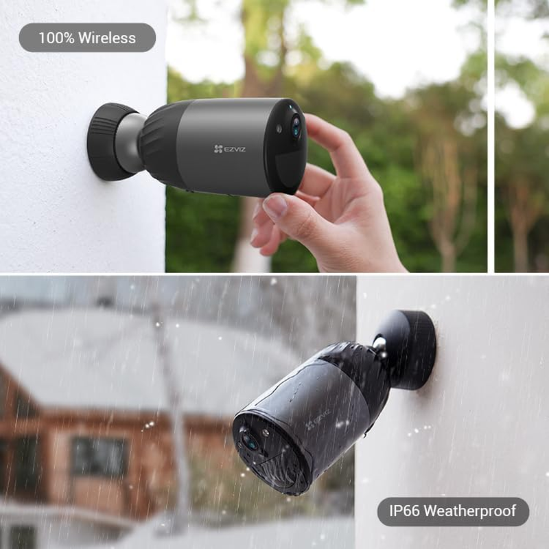 EZVIZ Outdoor Security Camera Wireless, Solar/Battery Operated Security Camera, 210-Day Battery Life, IP66 Waterproof, Color Night Vision, 1080P, Human Detection, Includes Solar Panel (BC1C 2MP KIT) image number 6