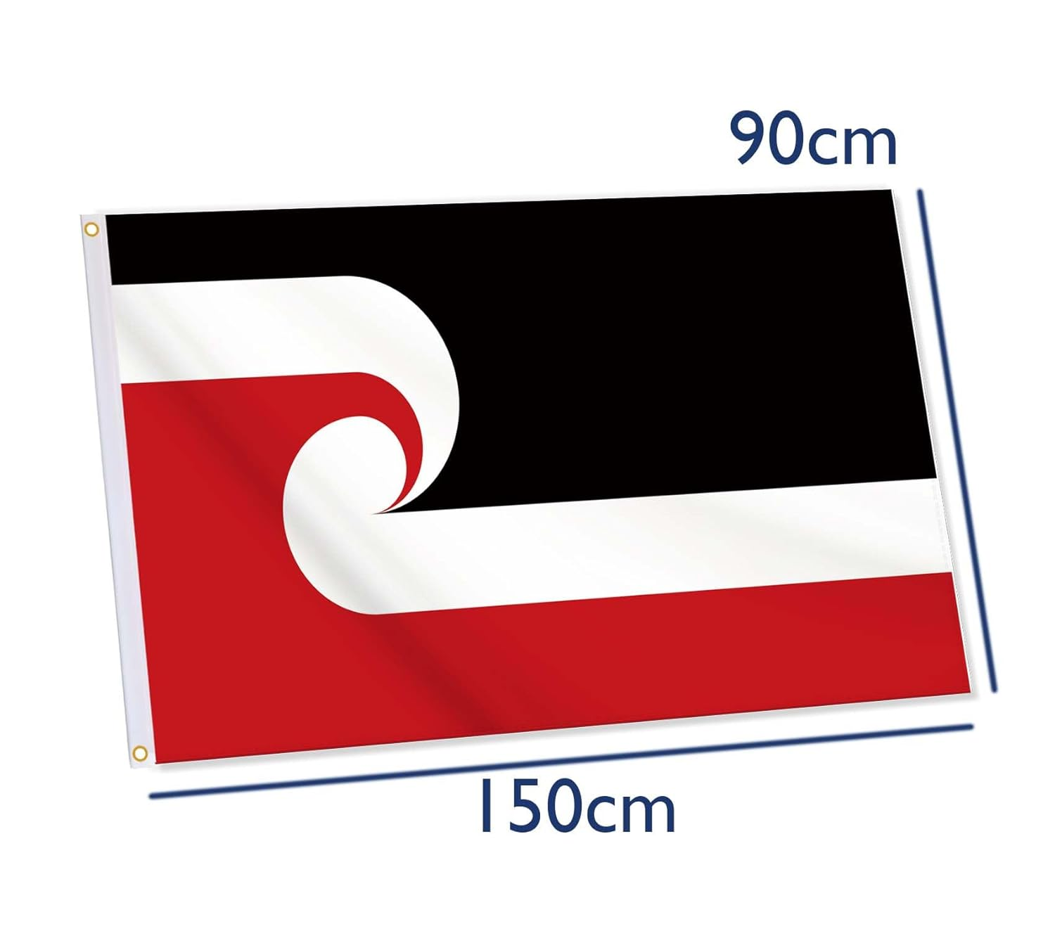 Maori Flag,3X5 FT Indigenous Flag,36X60 Inch Large Digitial Double-Printed Durable 150D Thick Polyester Decorations with 2 Brass Grommet image number 2