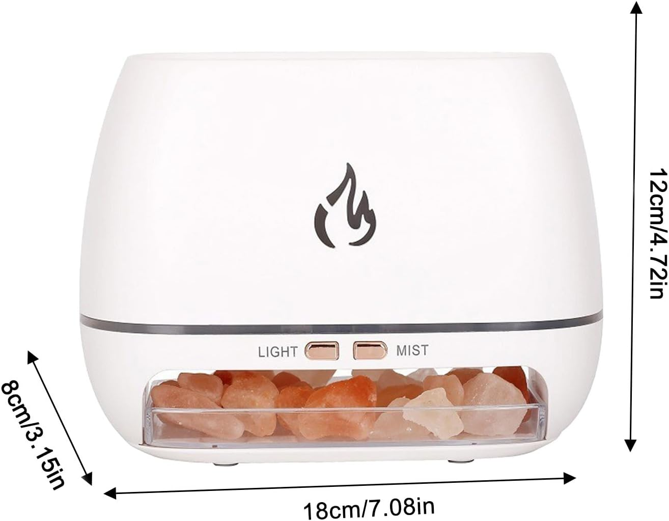 JIEBWCHA Ultrasonic Diffusers | Aroma Diffuser with Salt for Bedroom | Aromatherapy Humidifier with 7 Coloured Lights for Meditation Yoga Studio Spa Enthusiasts Bathroom Office image number 4