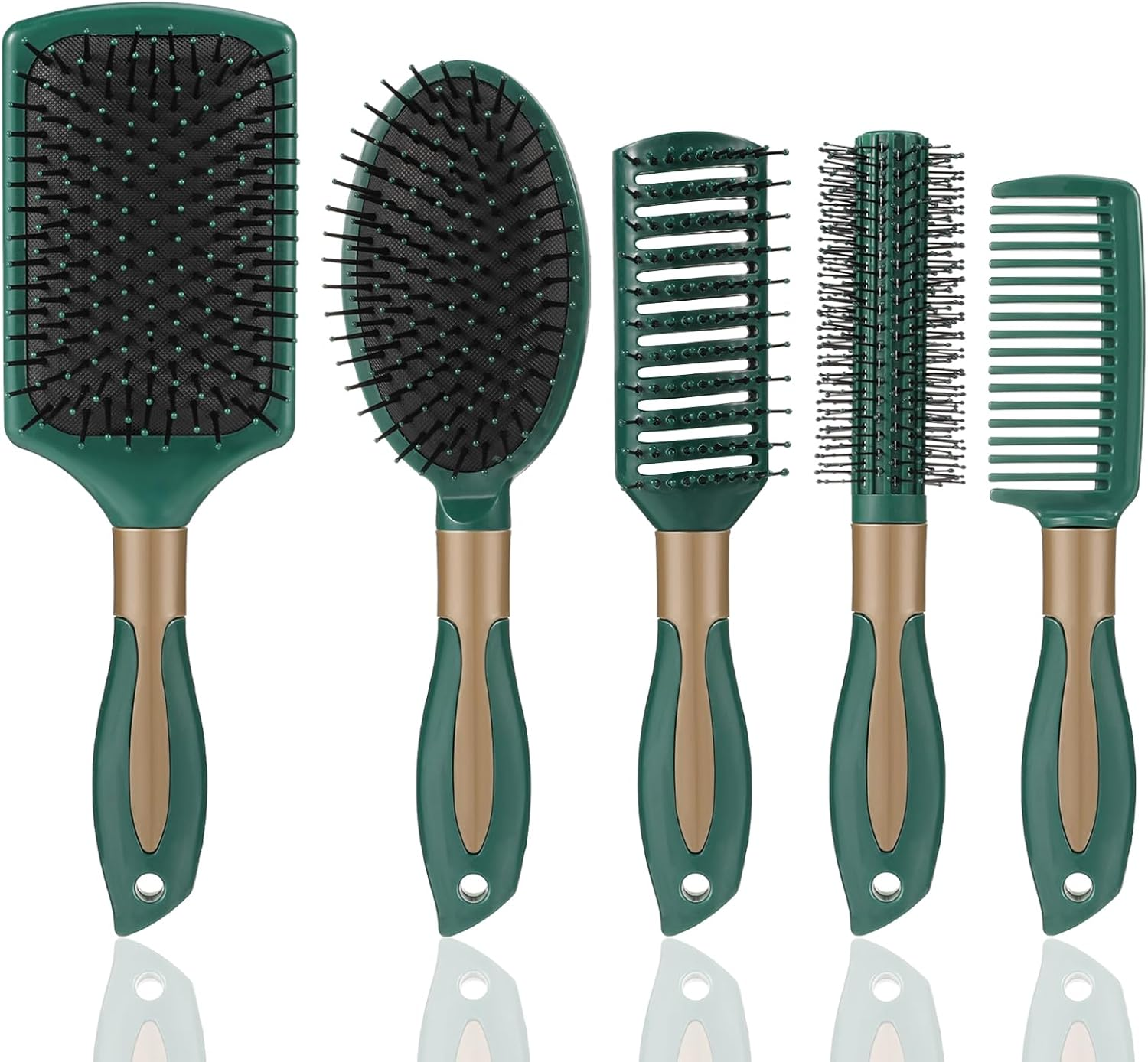 Heyu-Lotus 5 Packs Hair Brush Set, Paddle Brush Women Detangle Hair Brush, Wet Hair Brush Detangling Paddle Brush Anti-Static Curly Hair Brush Detangling Hair Brush Set for Home Salon Supplies