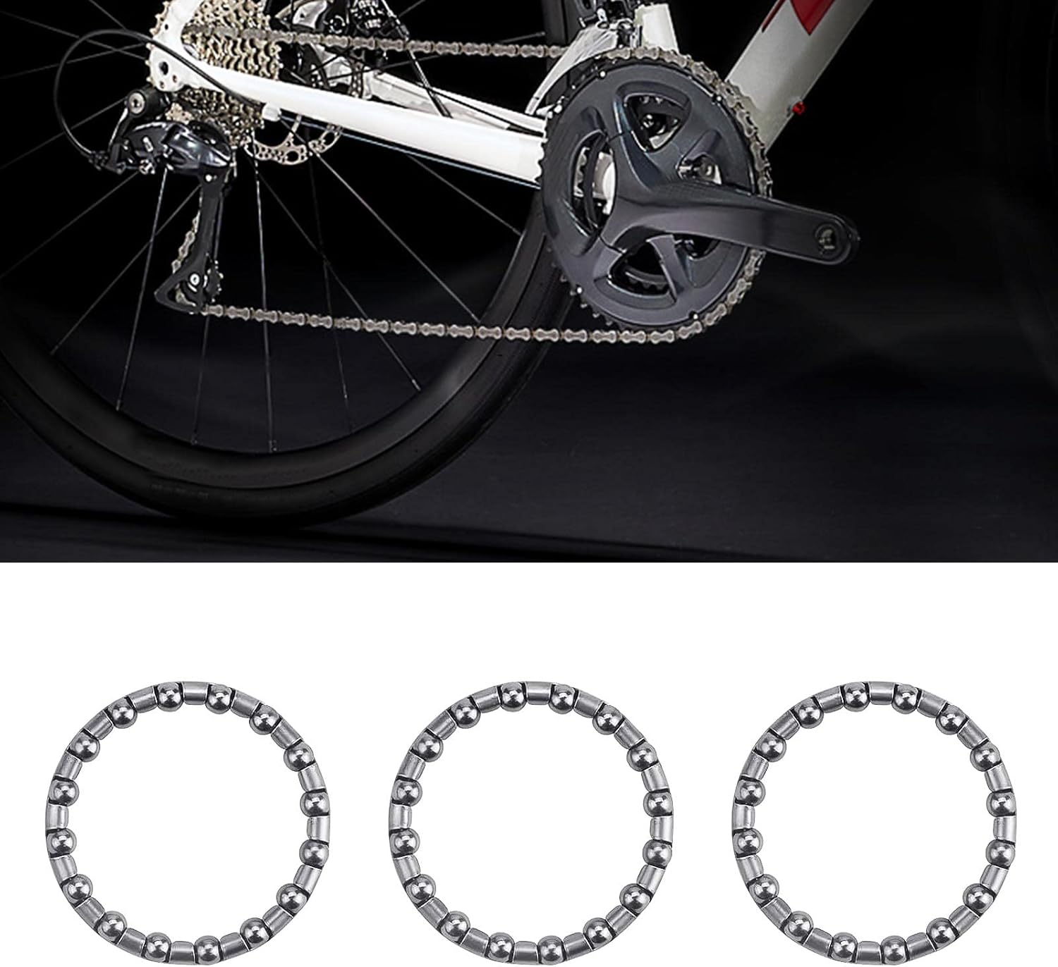 SING F LTD 10Pcs Bicycle Ball Bearing 1 1/8 Cycling Headset Bearing with 16 Balls Steering Bearings for MTB Bike Road Bike Crank Bottom Bracket Replacement Parts