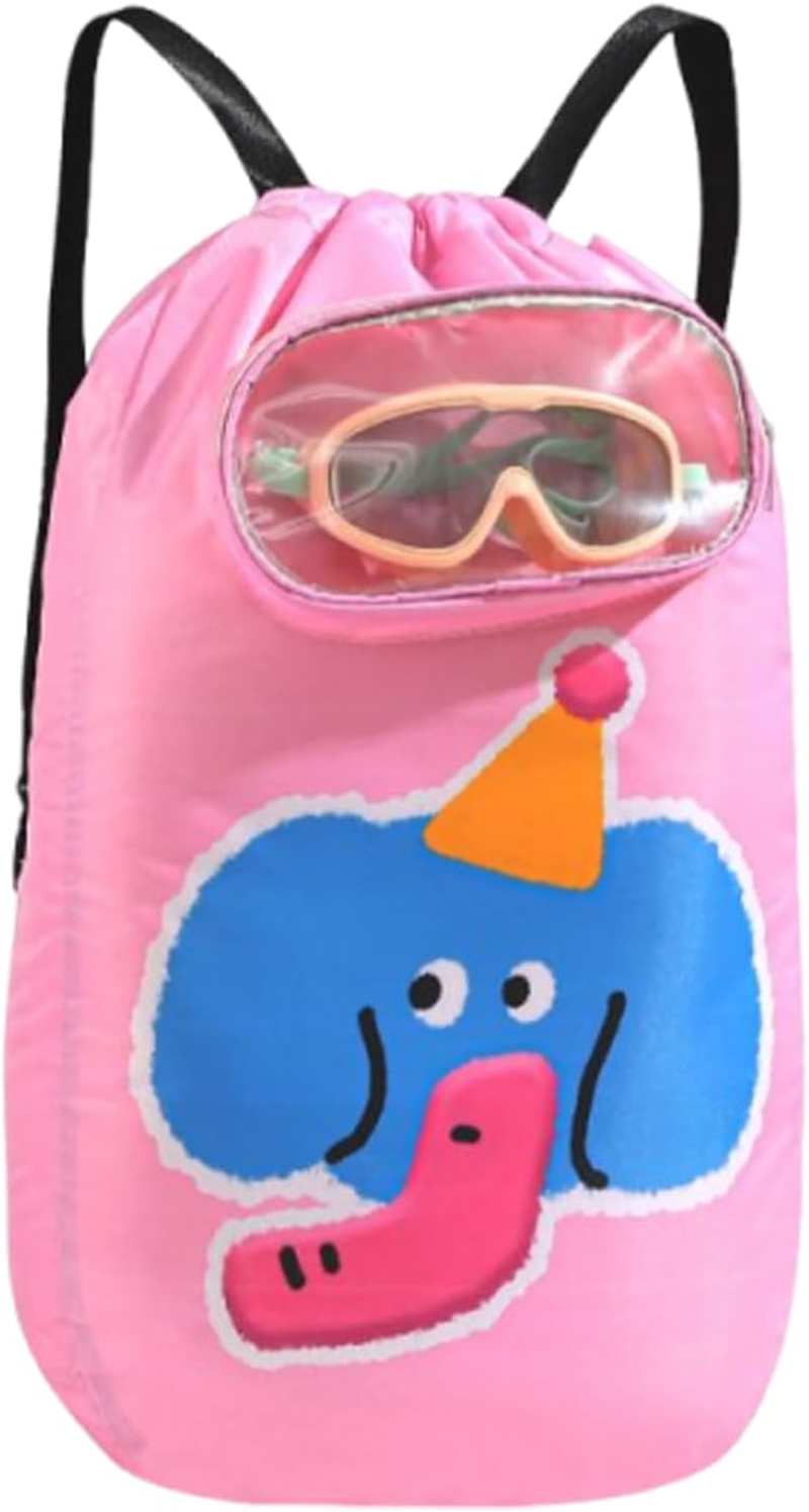 Rronnoy Kids Swim Bag - Drawstring Backpack Swimming Bag - Sandproof Large Capacity, Lightweight Travel Accessories for Sports Gym Camping Summer Vacation