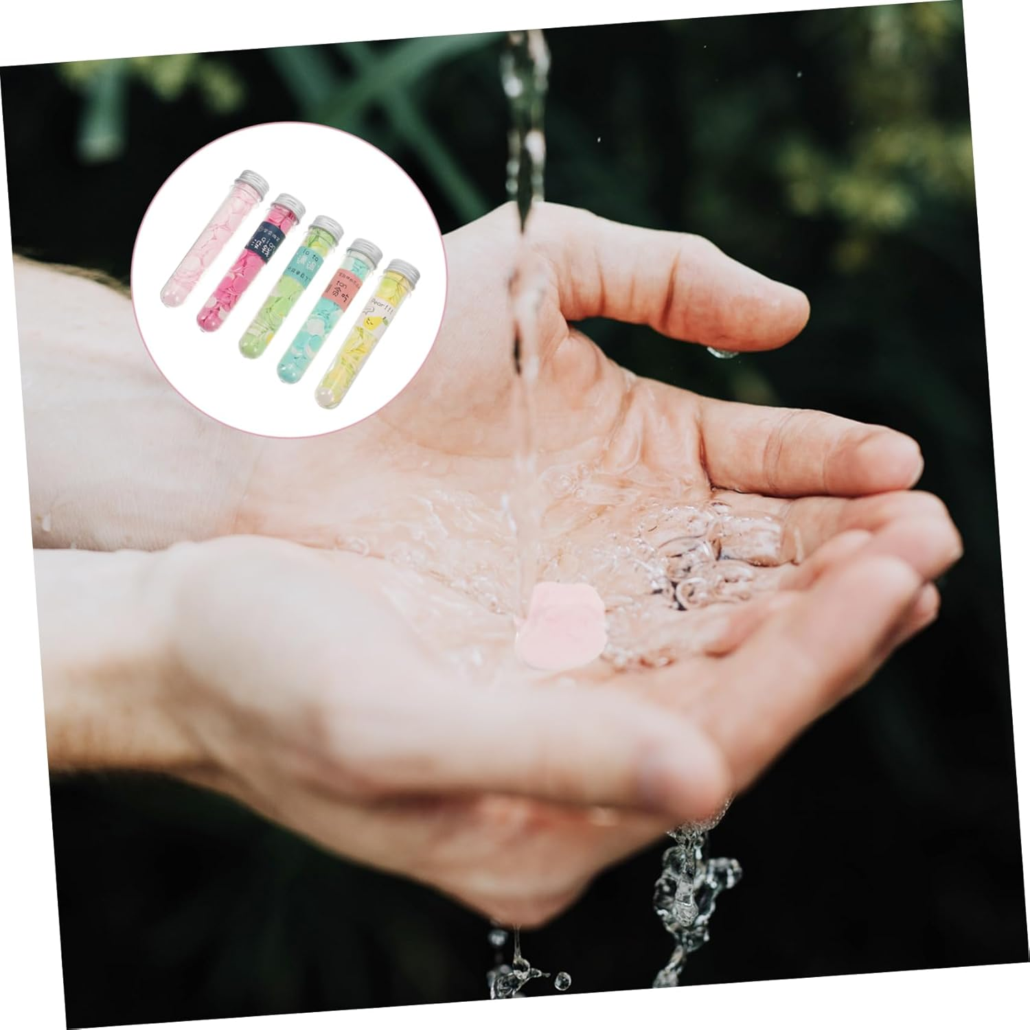 Yardwe 5Pcs Travel- Leaves Disposables Scented Foaming Soap Body Petals Bubble Bath image number 3