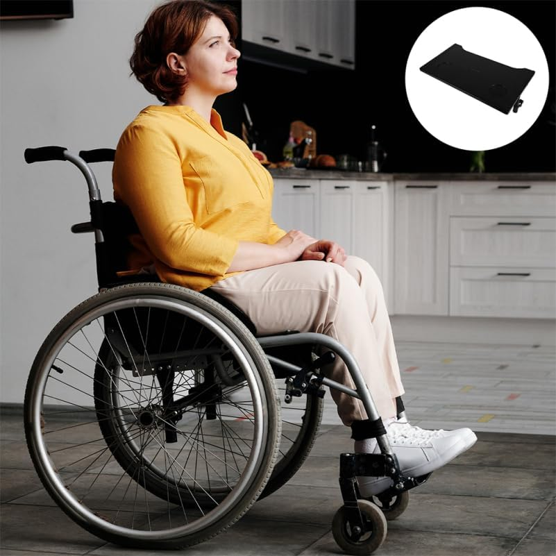 Wheelchair Table Tray, 2Pcs Removable Wheelchair Desk Lap Board Eating Aid for Nursing Patient, Portable Folding Walker Tray Table with Cup Holder Safe Non-Slip Design