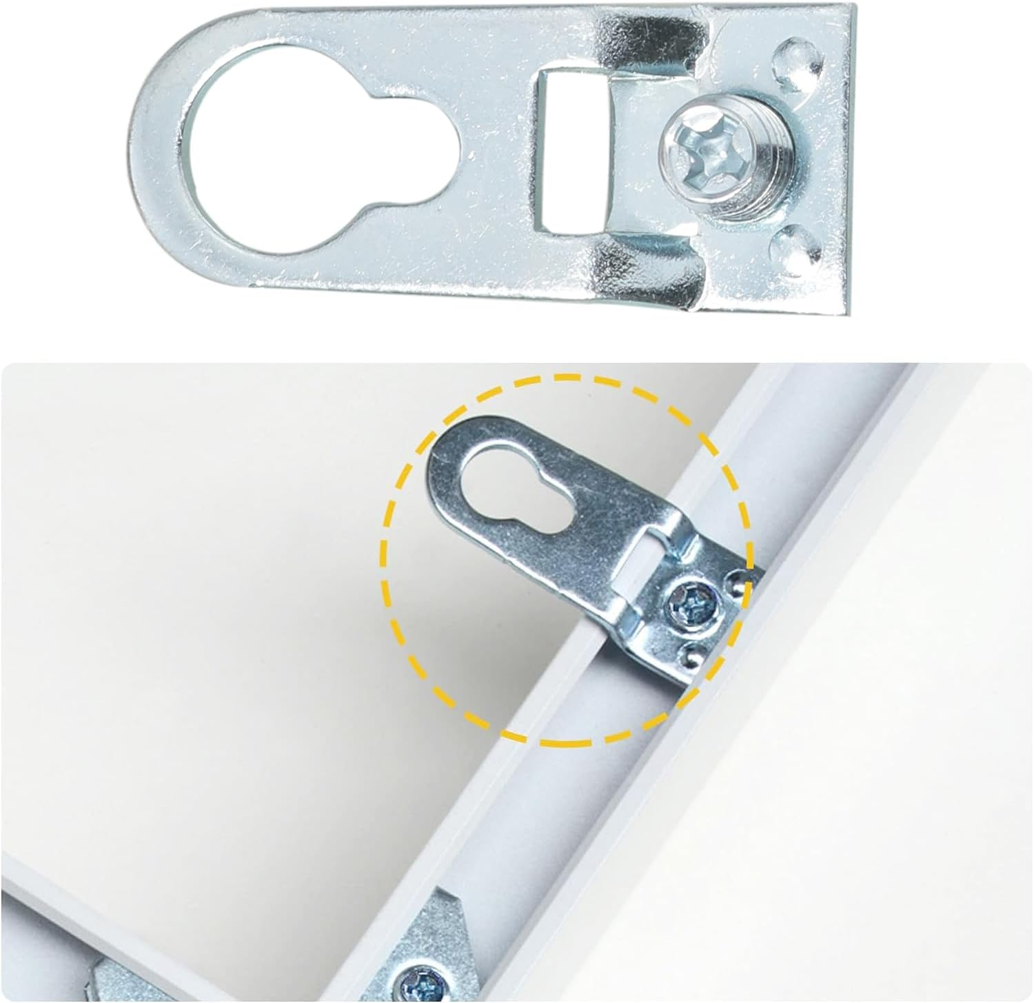 JJHXSM 15 Sets Metal Frame D Ring Picture Hanger with Screws Picture Frame Fixing Corner Code Thickened Hardware Accessories for Open Frame Channel image number 2