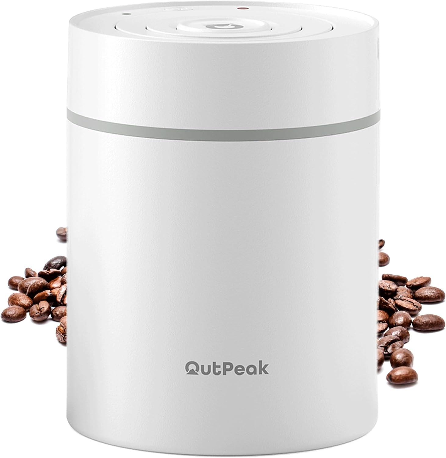 OUTPEAK Kilo Automatic Vacuum Coffee Canister, 1.8L for 600G Coffee Beans, One Button Operation, Stainless Steel Container with Spoon, 6 Months Fresh Storage Container image number 1
