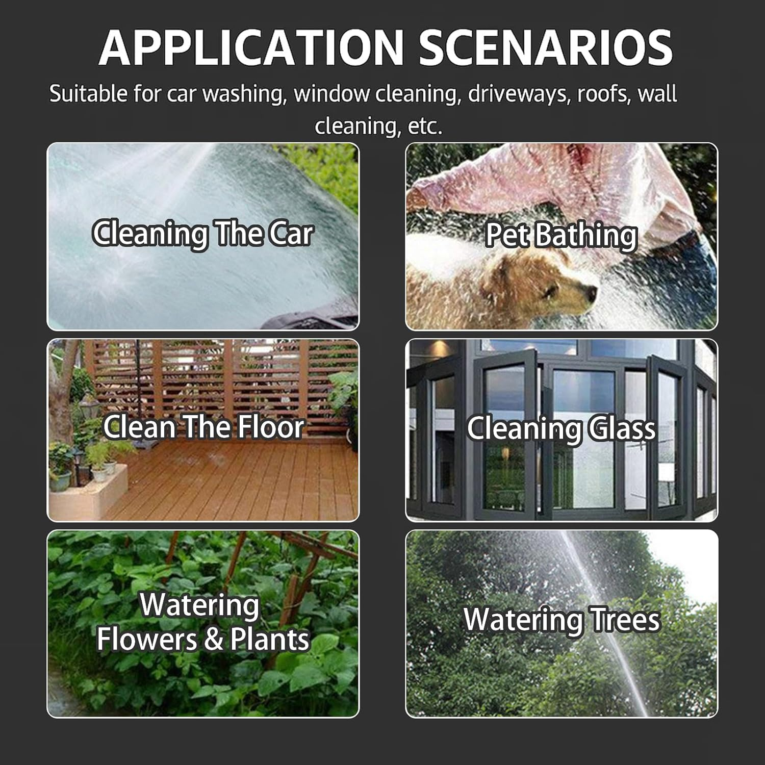 Car Wash Foam Sprayer, Adjustable Foam Cannon with 360&deg; Rotating Nozzle, Quick-Connect & Soap Dial for Thick Suds, Cars, Windows, Roof Cleaning, 1L image number 6