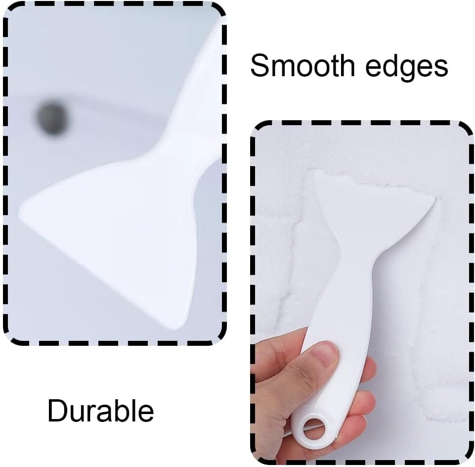 2 Pack Ice Scraper Shovel, Durable Plastic De-Icer Tool with Hanging Hole, Ergonomic Windscreen Ice Scraper for Refrigerator and Window by SZTTY image number 4