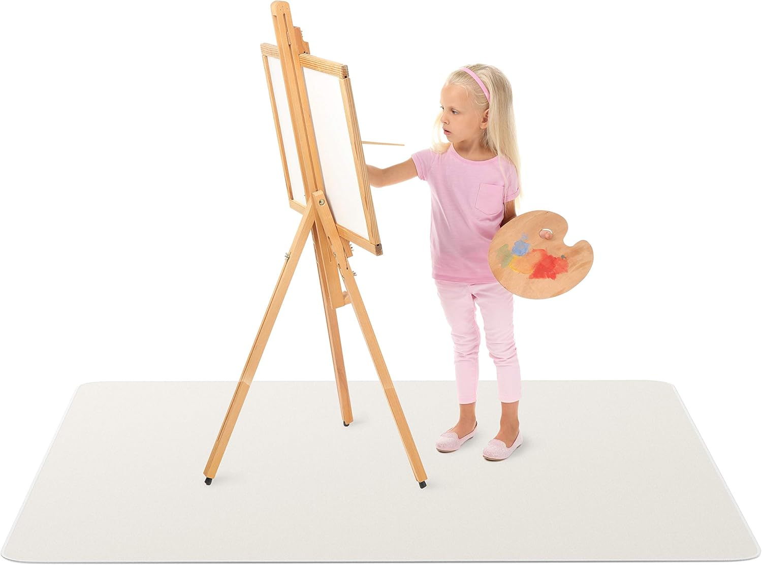 Super Jumbo Splat Mat &ndash; 60&rdquo; X 60&rdquo; Extra Large Waterproof and Washable Protective Mess Mat for Floors and Tables during Arts Crafts Painting Playtime and Mess Play (Grey, Jumbo- 5Ft X 5Ft (60" X 60")) image number 2