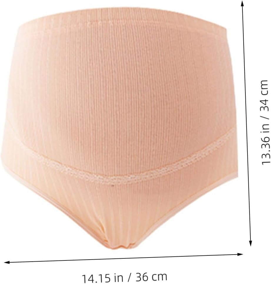 3Pcs High Waist Maternity Panties Cotton Comfortable Underwear for Pregnant Women Splice Stomach Lift Function image number 4