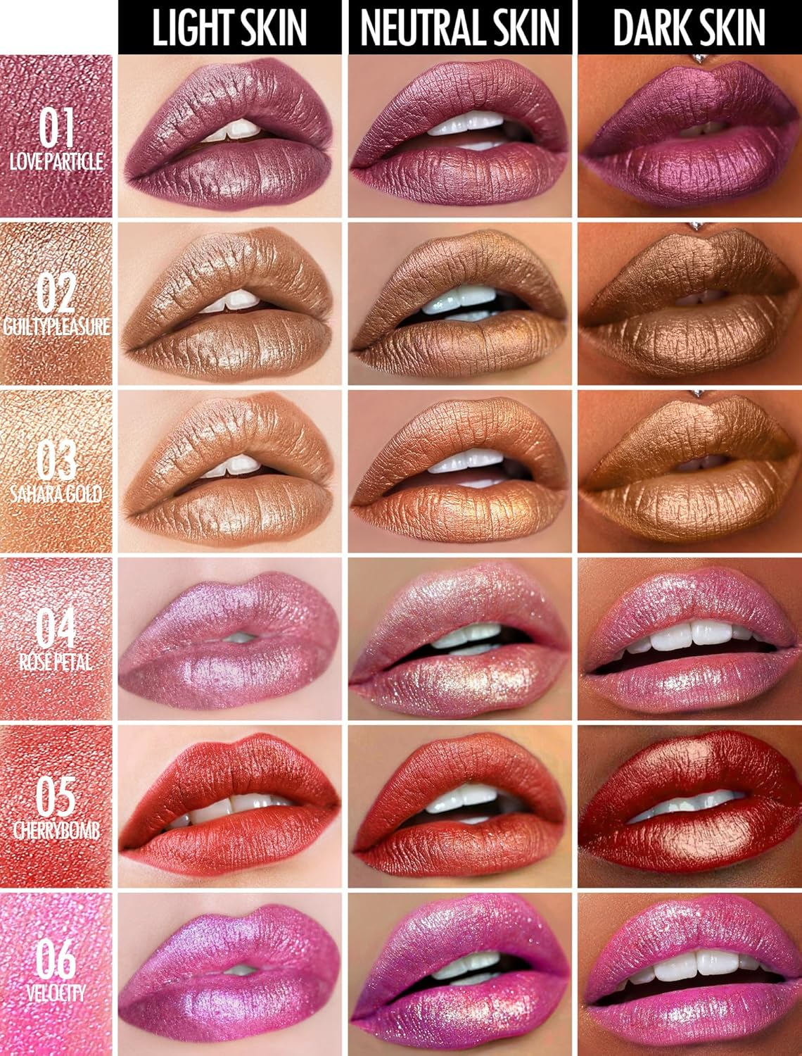 Anglicolor 6-Piece Mini Glitter Lipstick Set,High Pigmented,Lightweight Smooth Moisturizing Formula,Glossy Shine,Travel Size,Metallic Lipstick for Women,Vegan & Cruelty-Free