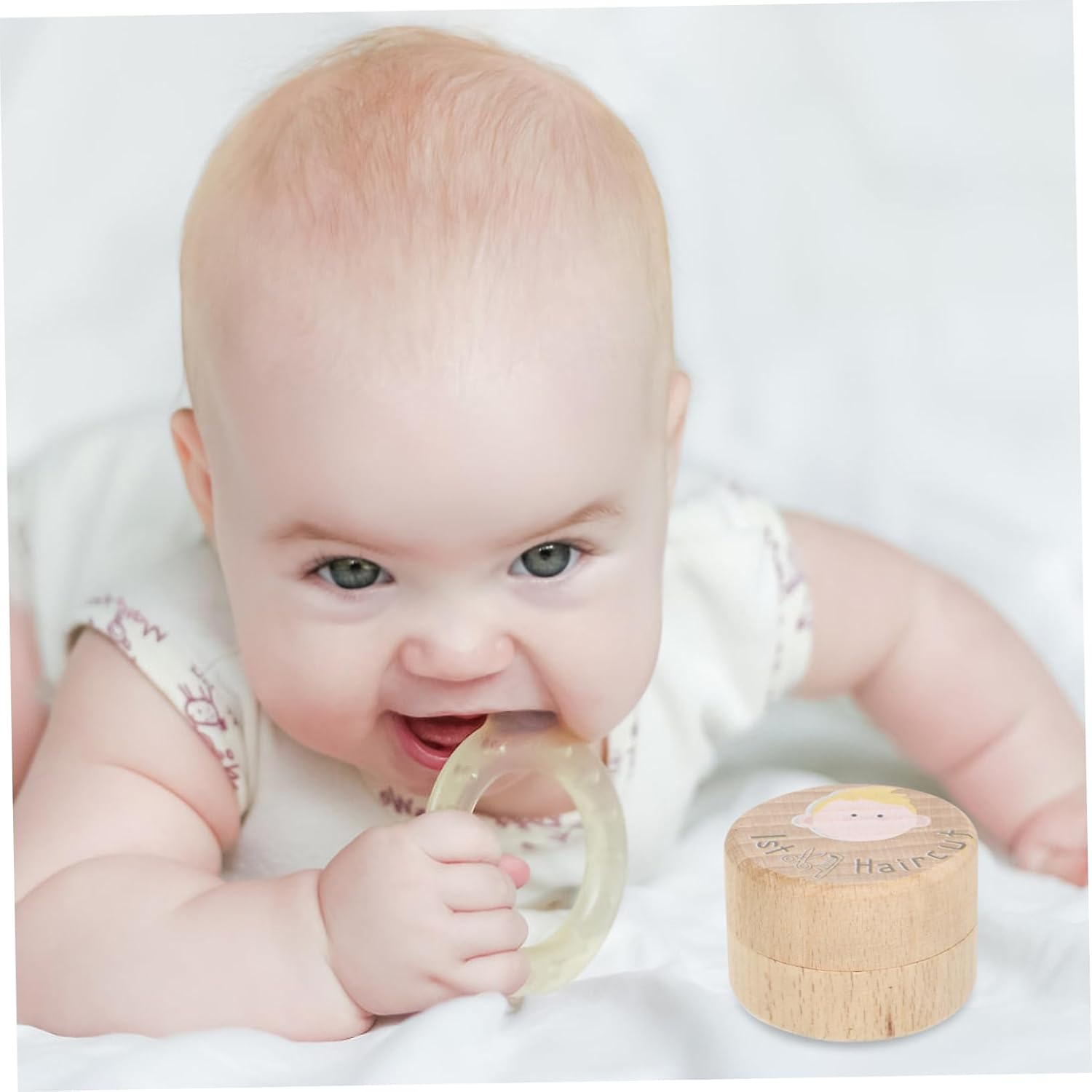 Boy Keepsake Box Wooden Haircut Storage Holder for First Haircut Memories Compact Haircut Container for Boys and Cherish Special image number 3