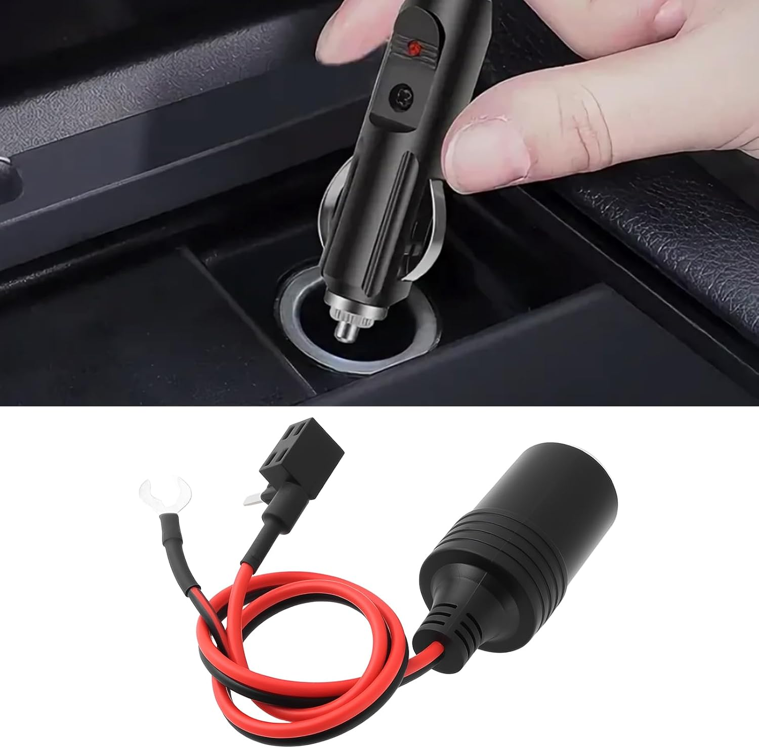 2Pcs 12V Car Cigarette Lighter to Small Fuse Battery Adapter Plug image number 4