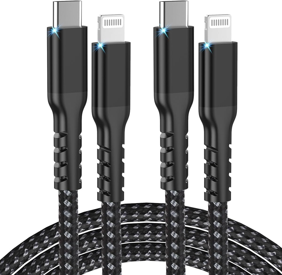 AHGEIIY USB C to Lightning Cable 2M 2Pack, Apple Mfi Certified Iphone Charger Cable Nylon Braided USB-C to Lightning Fast Charging Cord for Iphone 14/13/12/11/8/7/6/5, Ipad image number 1