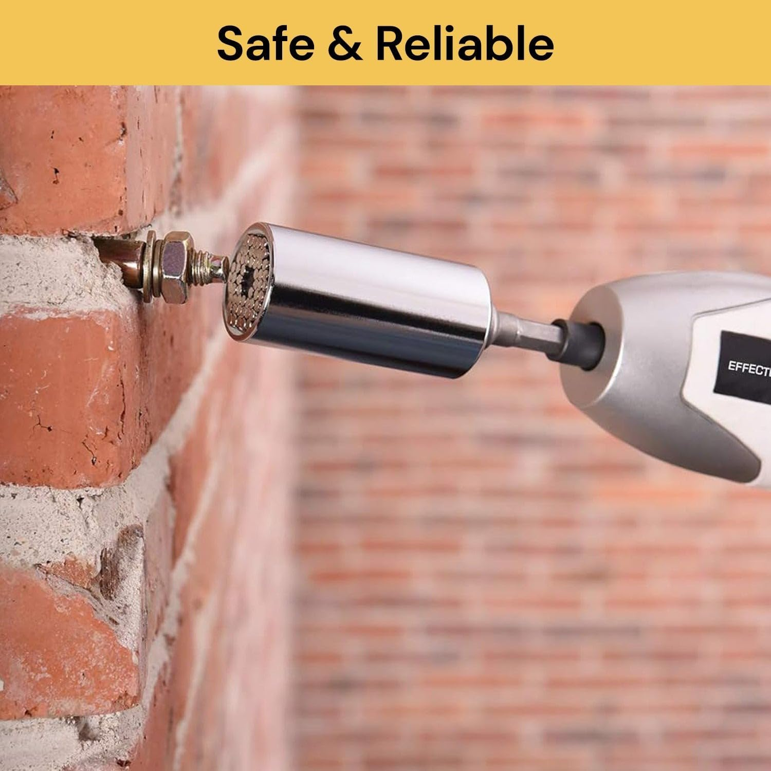 Ezonedeal Universal Socket Wrench Set Magic Spanner Grip Power (7-19Mm) Multi-Function Ratchet Universal Wrench Power Drill Adapter Set (2PCS)