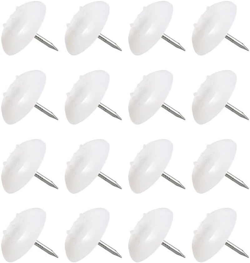 16 PCS 18Mm Nylon Furniture anti Slip Foot Studs, White Nylon Chair Leg Cushion Peg Floor Protector for Chairs, Tables, Sofas, Desks and Other Furniture