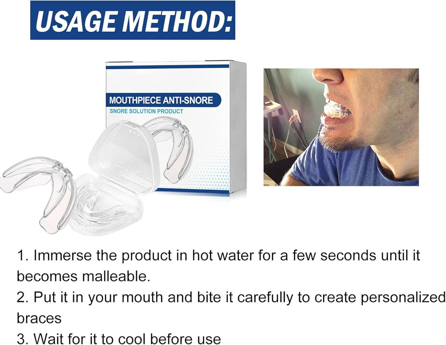 Mouth Guard for Teeth Grinding with anti Bruxism Sleeping Aid Mouth Guard for Men/Women a Better Night'S Sleep Bring Braces Box image number 3