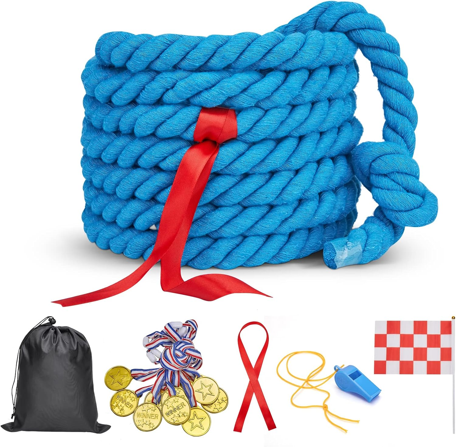 20FT Tug of War Rope for Kids and Adults - Outdoor Field Day, Family Reunion, Birthday Party Game - Summer outside Yard, Backyard, Lawn, Camping, Picnic, Carnival Activities image number 4