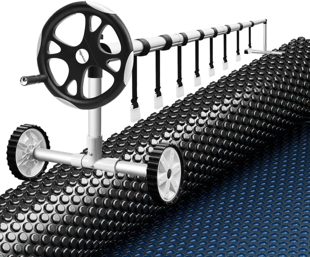 Aquabuddy Pool Cover 600 Micron Solar Heat Blanket 9.5X5M W/ 5.55M Roller Black image number 5