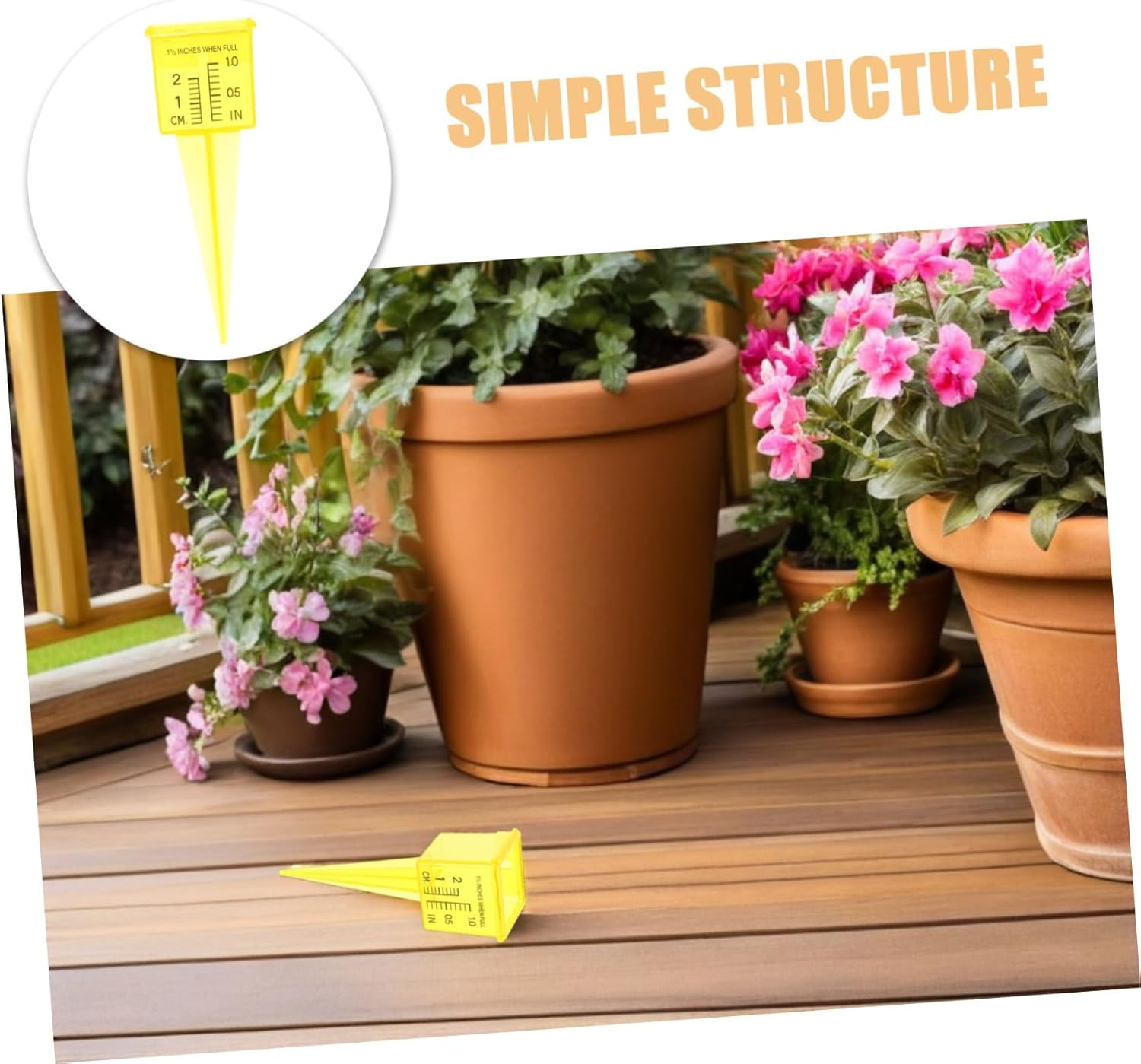 VANZACK 20Pcs Lawn Water Meter Water Gauge for Garden for Lawn Yellow