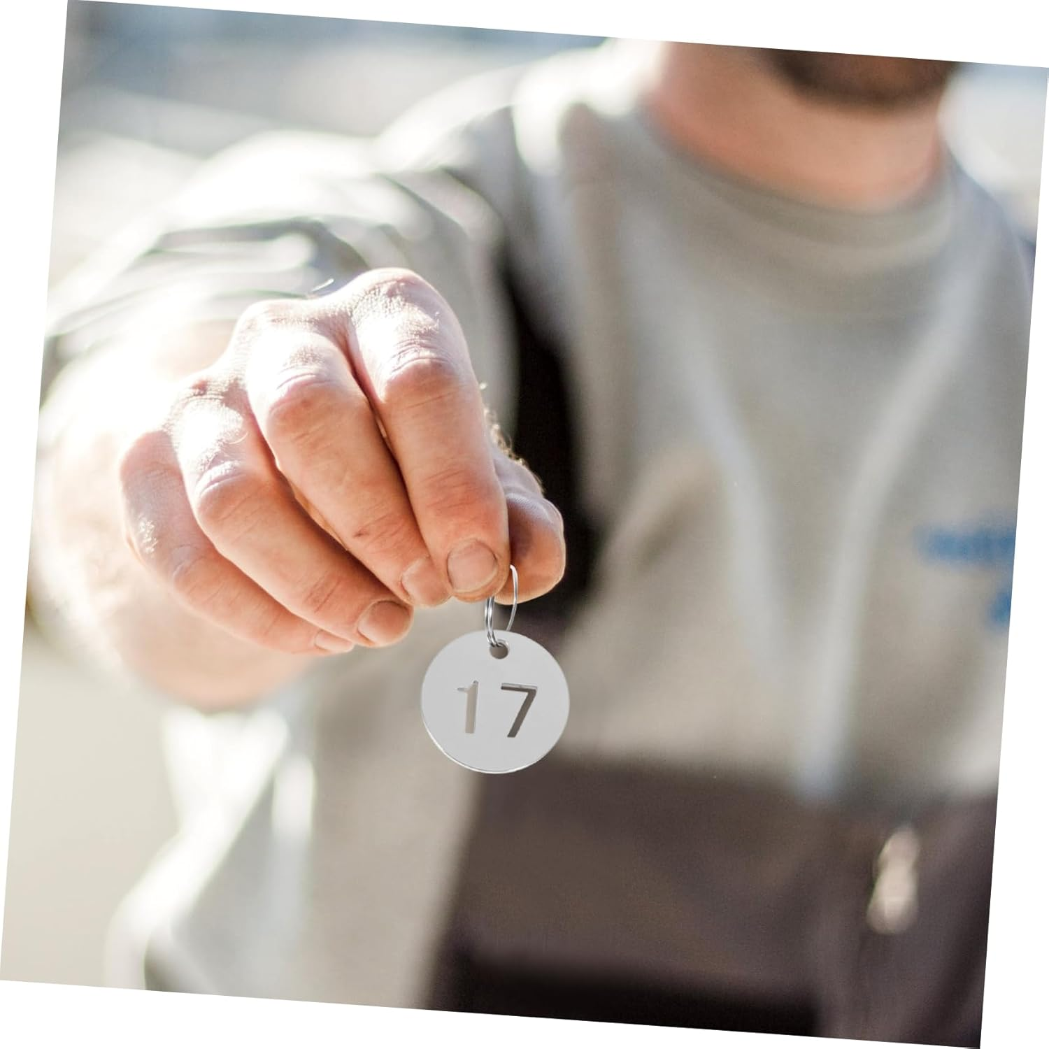 COMPUKAS 20Pcs Key Tags Stainless Steel DIY Key Identifiers Luggage Bags Lockers Lightweight Durable Labels image number 1