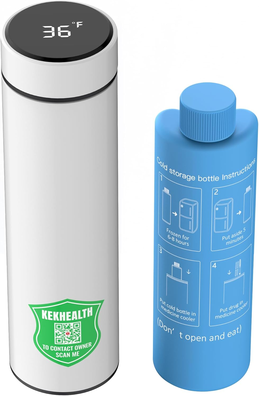 Temp Display 60H Insulin Pens Cooler Travel Case Medication Cooler for Travel, Tsa Approved Medicine Travel Cooler Medical Diabetes Cooler Bag Diabetic Trave Case with QR Medical Alert Tag