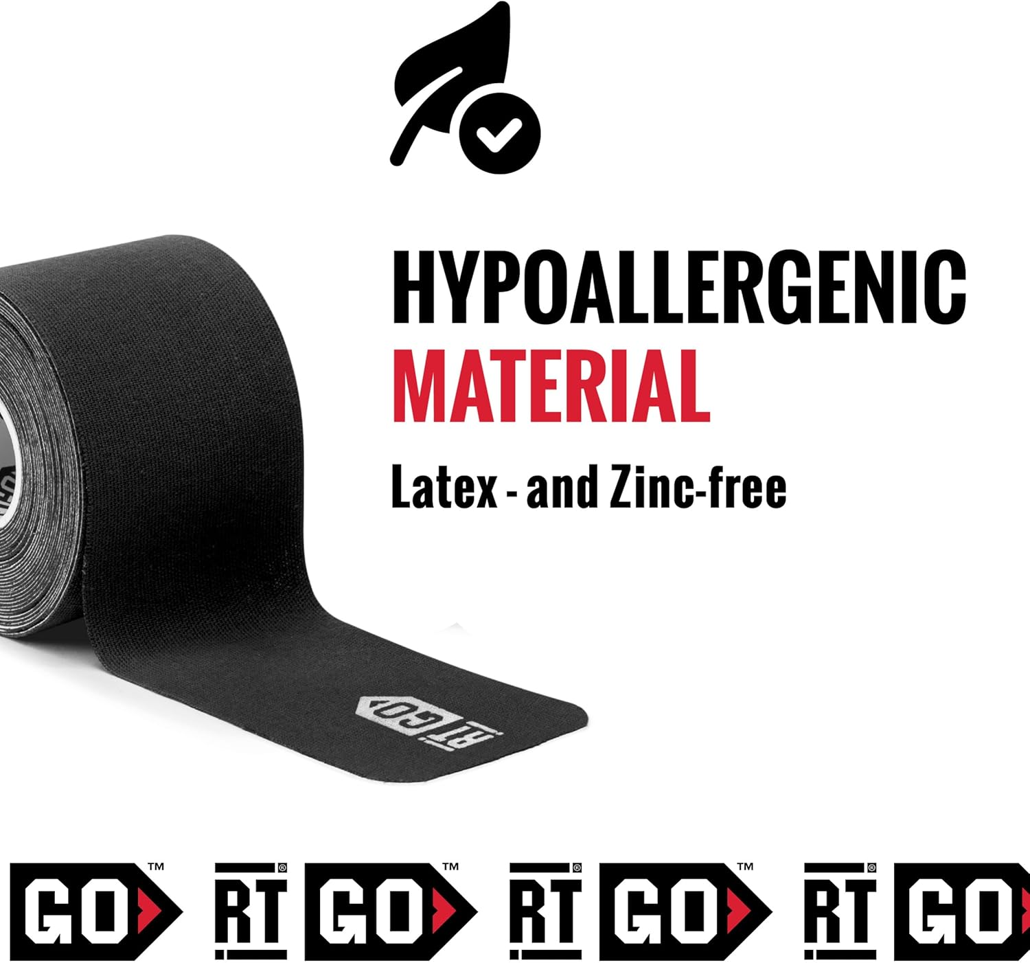 Rocktape Go Standard Adhesive Pre-Cut Kinesiology Tape, Black image number 2