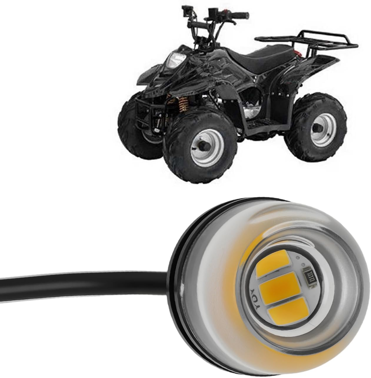 SING F LTD 2X 18Mm Motorcycle SMD Indicator LED Lights for Quad Bikes Atvs Trikes, Yellow Light image number 1