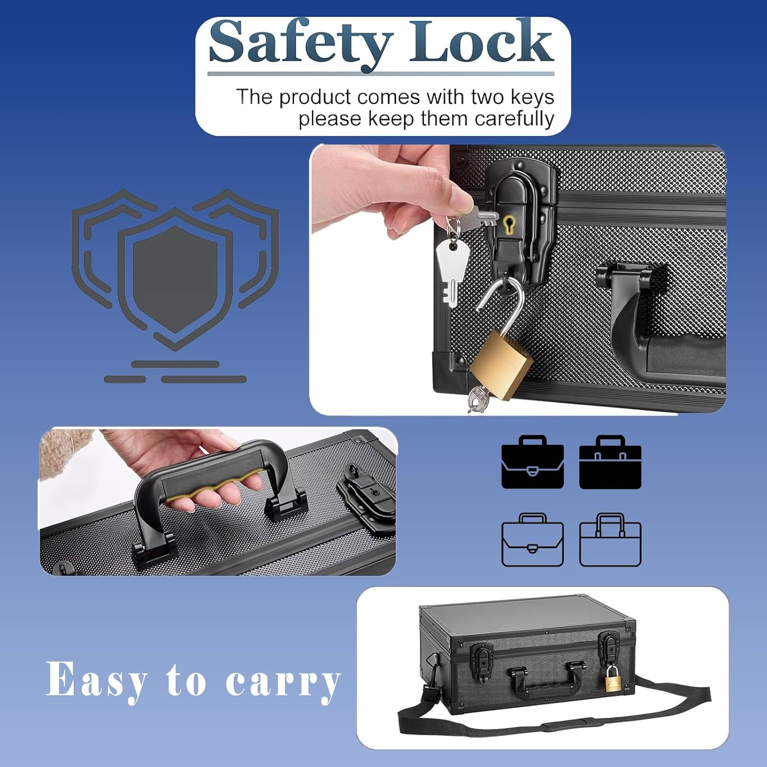 Toploader Storage Box for 3&rdquo; X 4&rdquo; 35Pt Cards &ndash; Hard Card Holder Case with Padlock, Foam Stoppers, Holds 600+ Toploaders &ndash; Rigid Card Case for Sports & Trading Card Collection image number 1