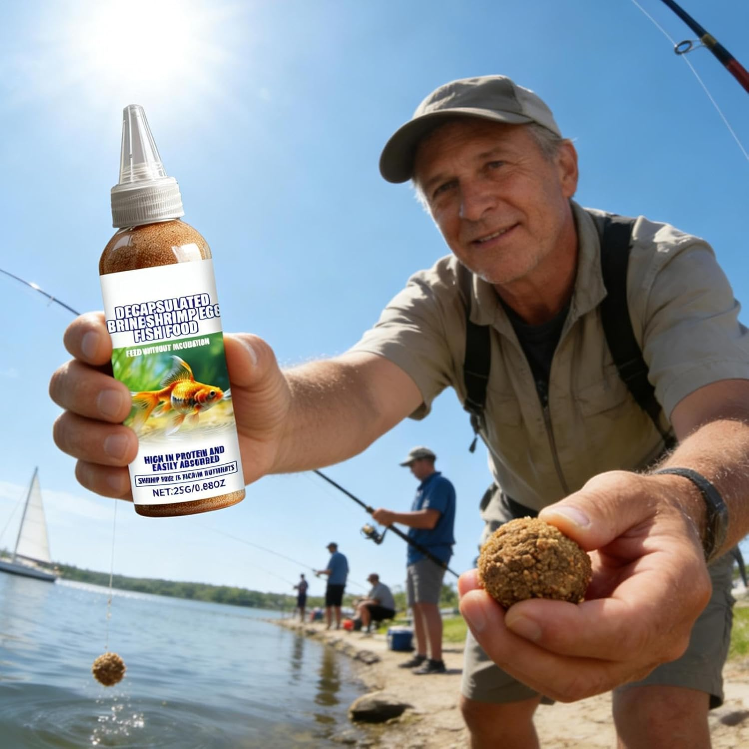 Fish Food | Decapsulated Brine Shrimp Eggs Angling Accessories - Fishing Bait Additive - for Breeders Hobbyists Anglers Aquariums Ponds Lakes Stream River Reservoir image number 4