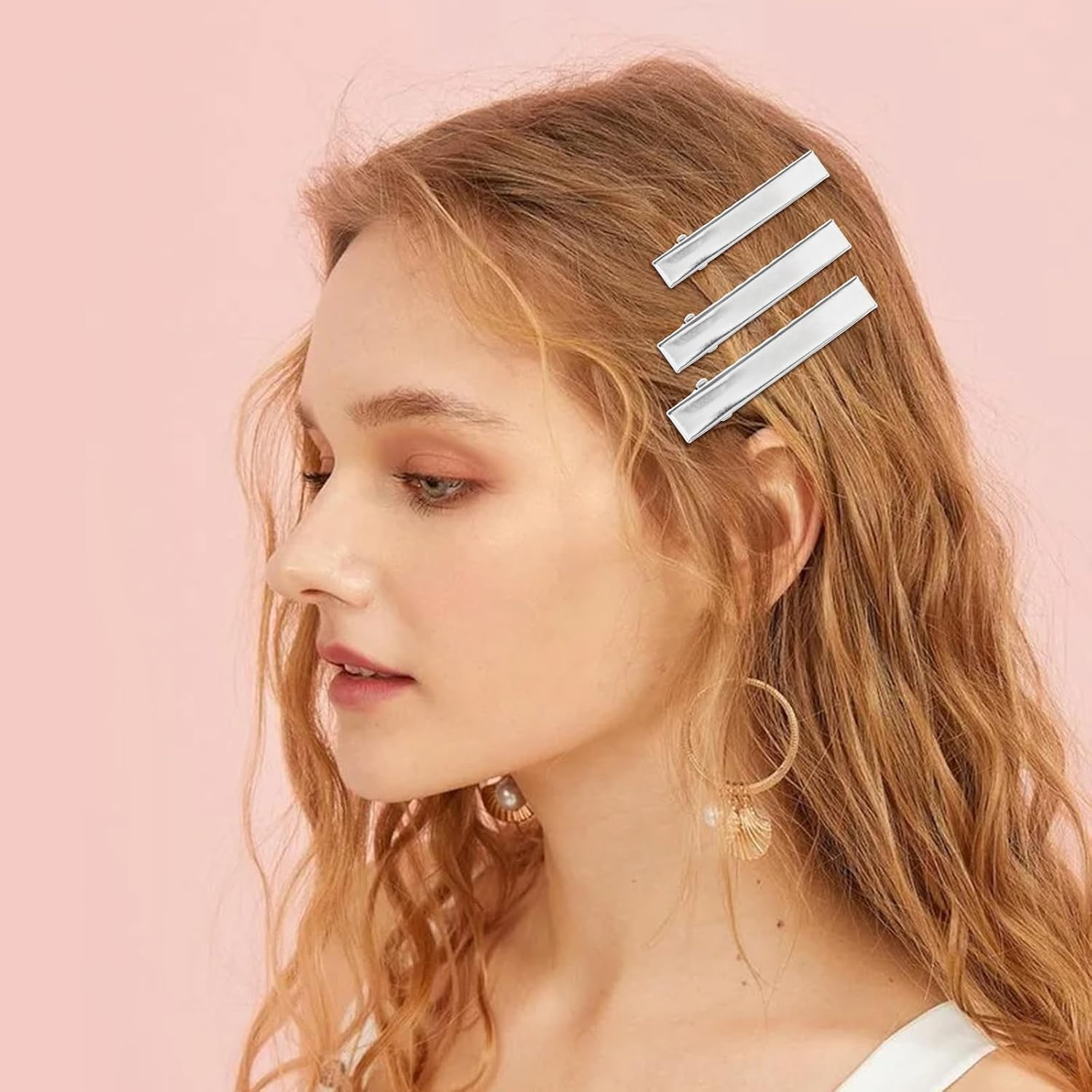 100 Pack 75Mm Small Silver Metal Alligator Hair Clips Curl Section Crocodile Barrettes Duckbill Hairclips Hair Bow Making Crafts DIY Hair Accessories for Girls image number 4