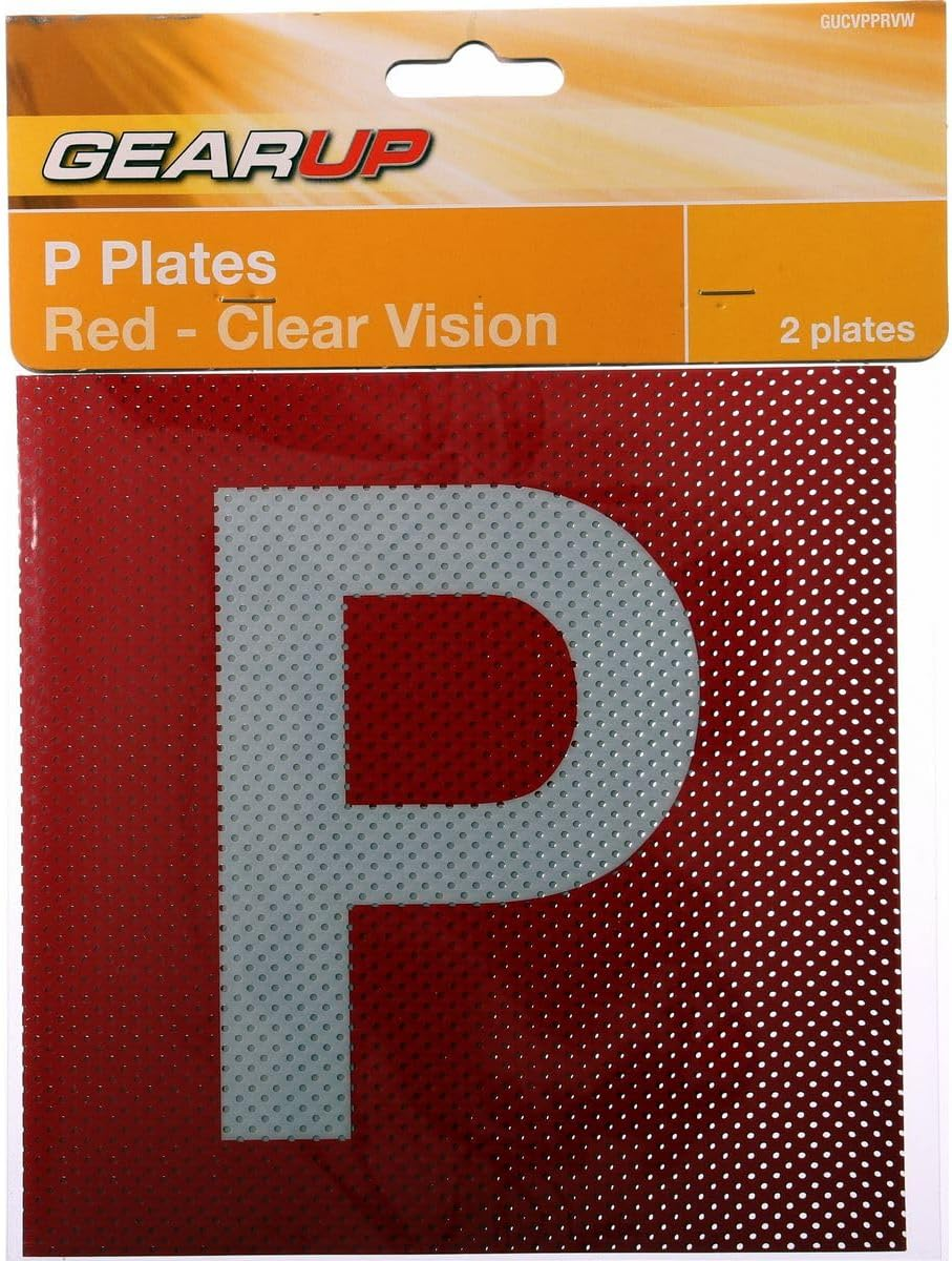 Gearup Clear Vision Probationary Plate Set Red GUCVPPRVW image number 2