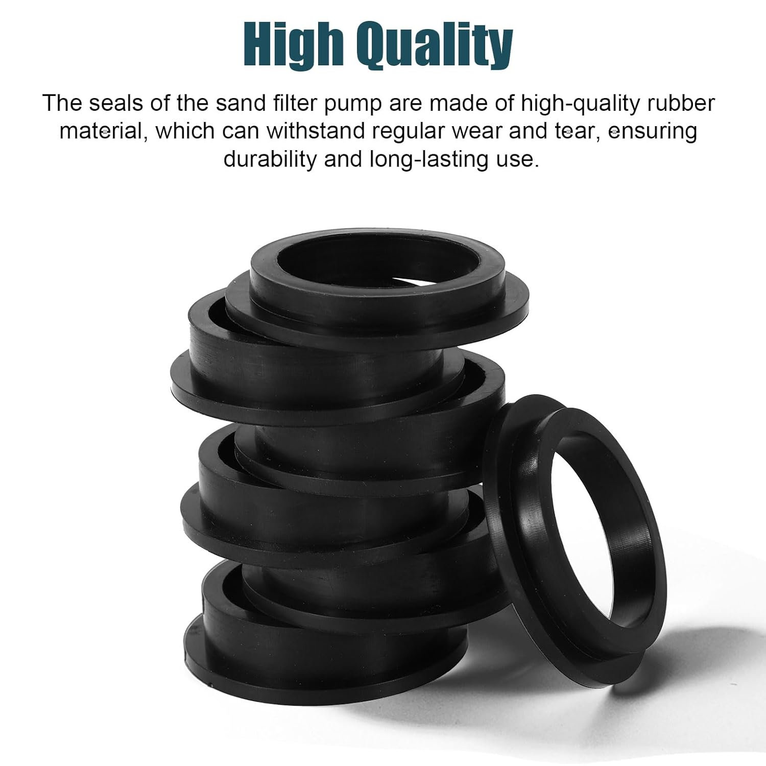 5Pcs 11228 and 2Pcs 11412 Pool Pump Seal Gaskets, Black Rubber Pool L-Shape O-Ring Gaskets Compatible with Intex Sand Filter Pump Motors image number 6