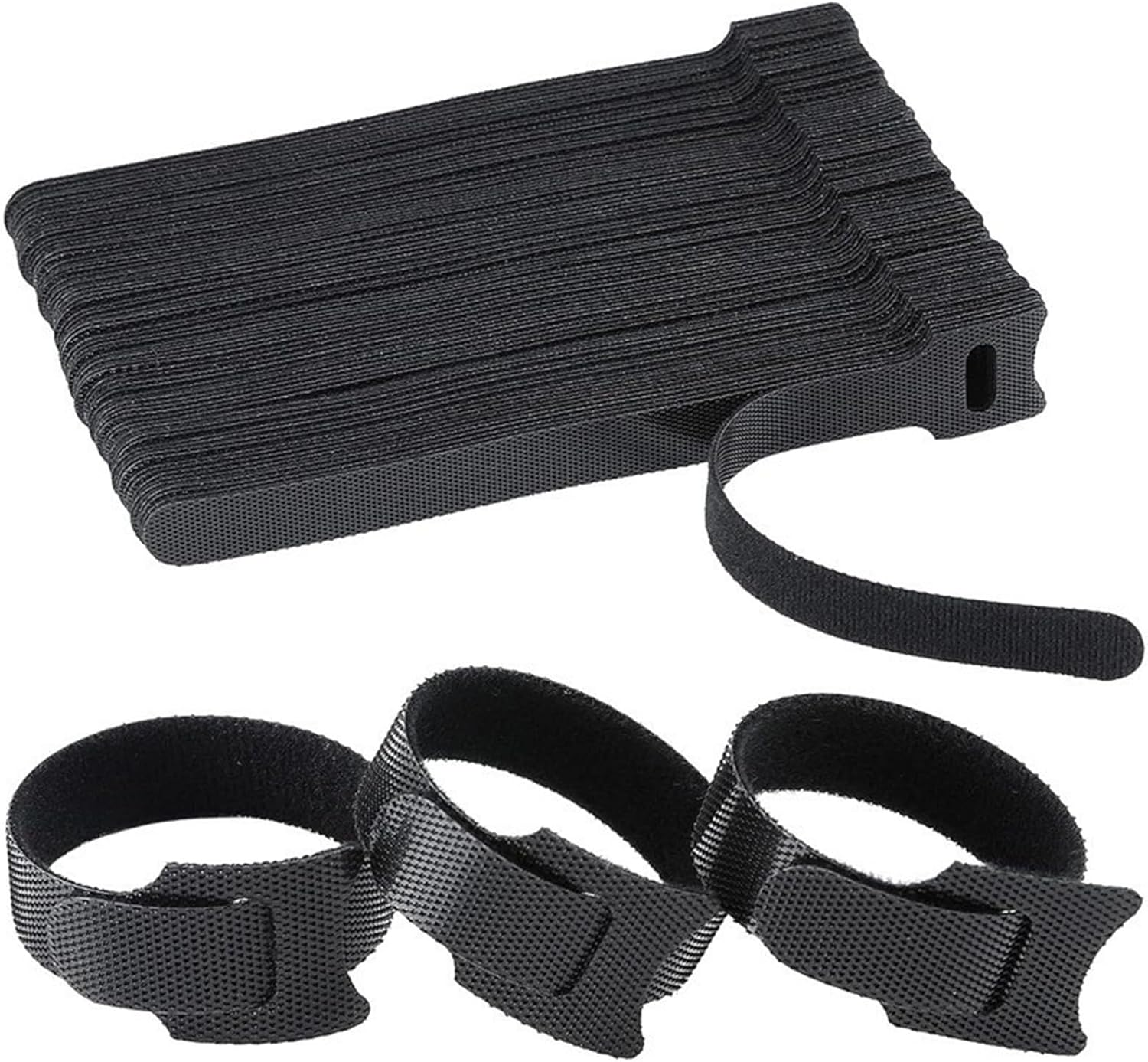 Reusable Cable Ties, 200 PCS Adjustable Hook and Loop Straps Cable Management Cord Organizer for Home Office（15Cm X 1.2 CM）