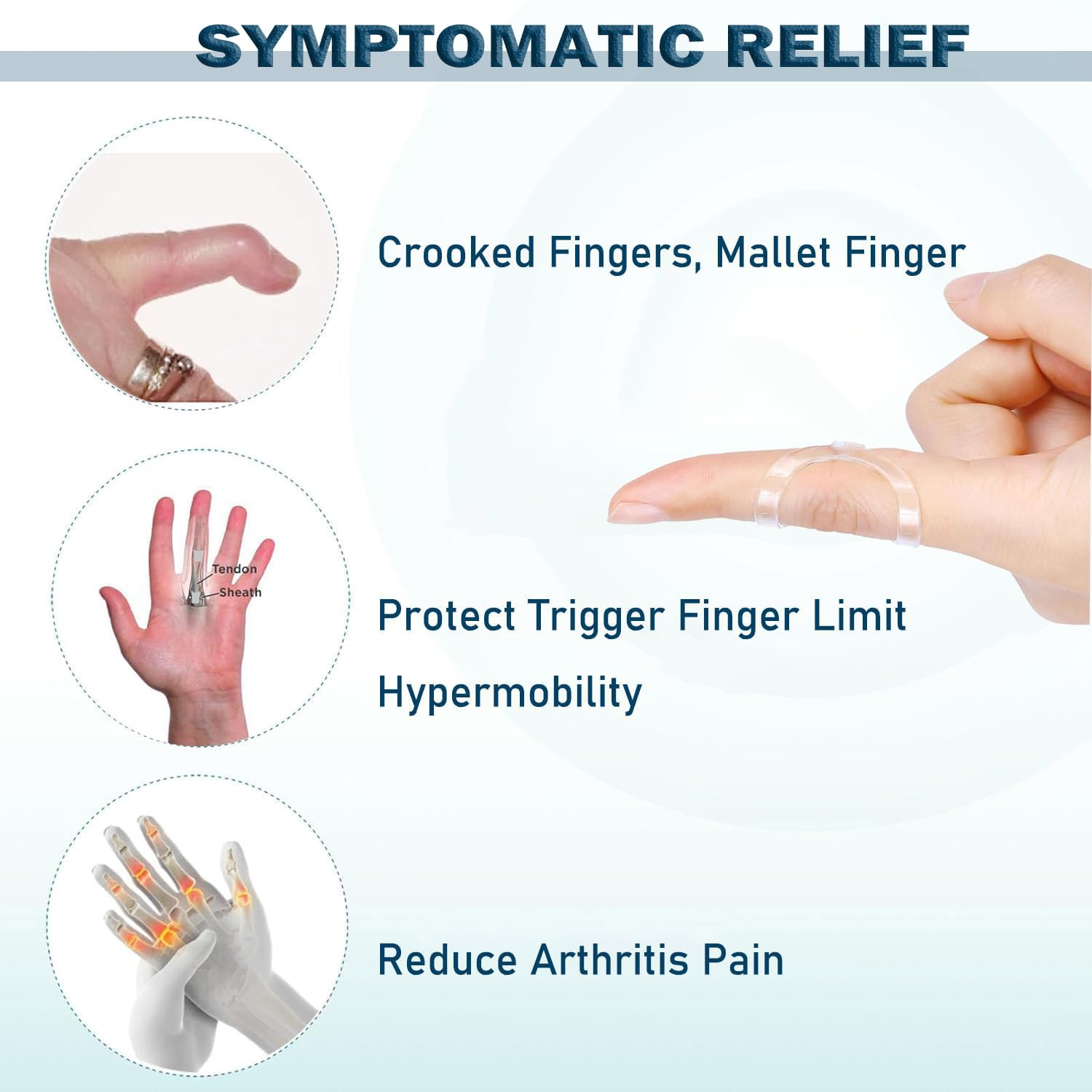 SILHOL 10 Pieces Waterproof Finger Splints, Arthritis and Trigger Finger Support Fits All Fingers (Sizes 2-12) image number 5