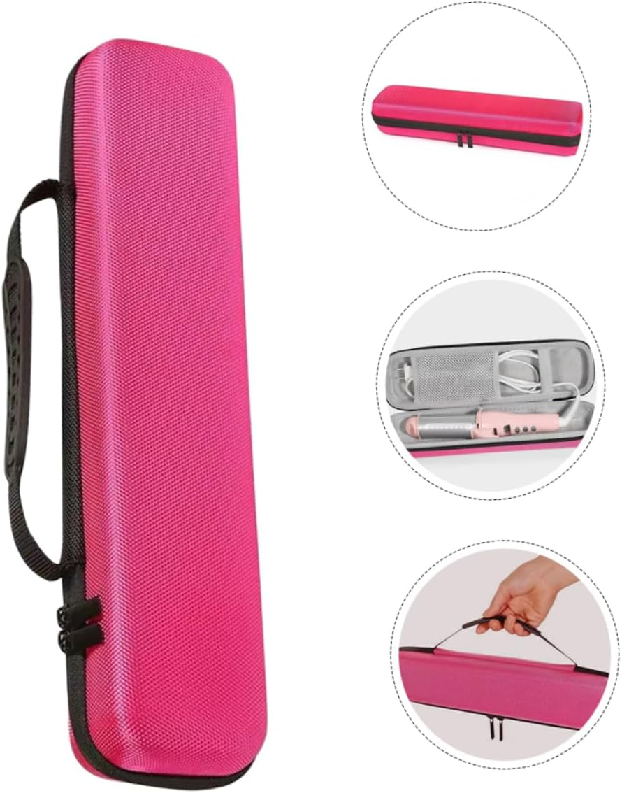 DECOMELODY Hair Straightener Storage Bag Curling Iron Organizer Hard Case for Travel Heat Resistant Properties image number 1