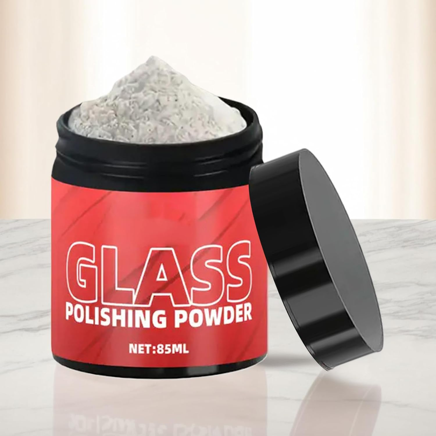 Glass Polishing Powder for Car | Windshield Scratch Remover Oil Film Cleaner 85Ml | High Performance Cleaner Automotive Detailing Supplies for Truck Windshield SUV RV Restoration image number 5