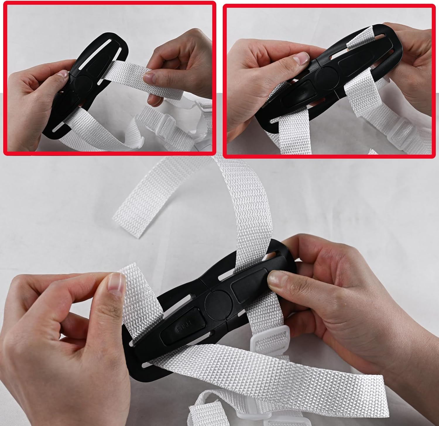 2 Pack Child Seat Chest Clip,Baby Seat Chest Harness Buckle Seat Chest Stroller Chest Universal Replacement for Baby and Kids Trend (Black) image number 2