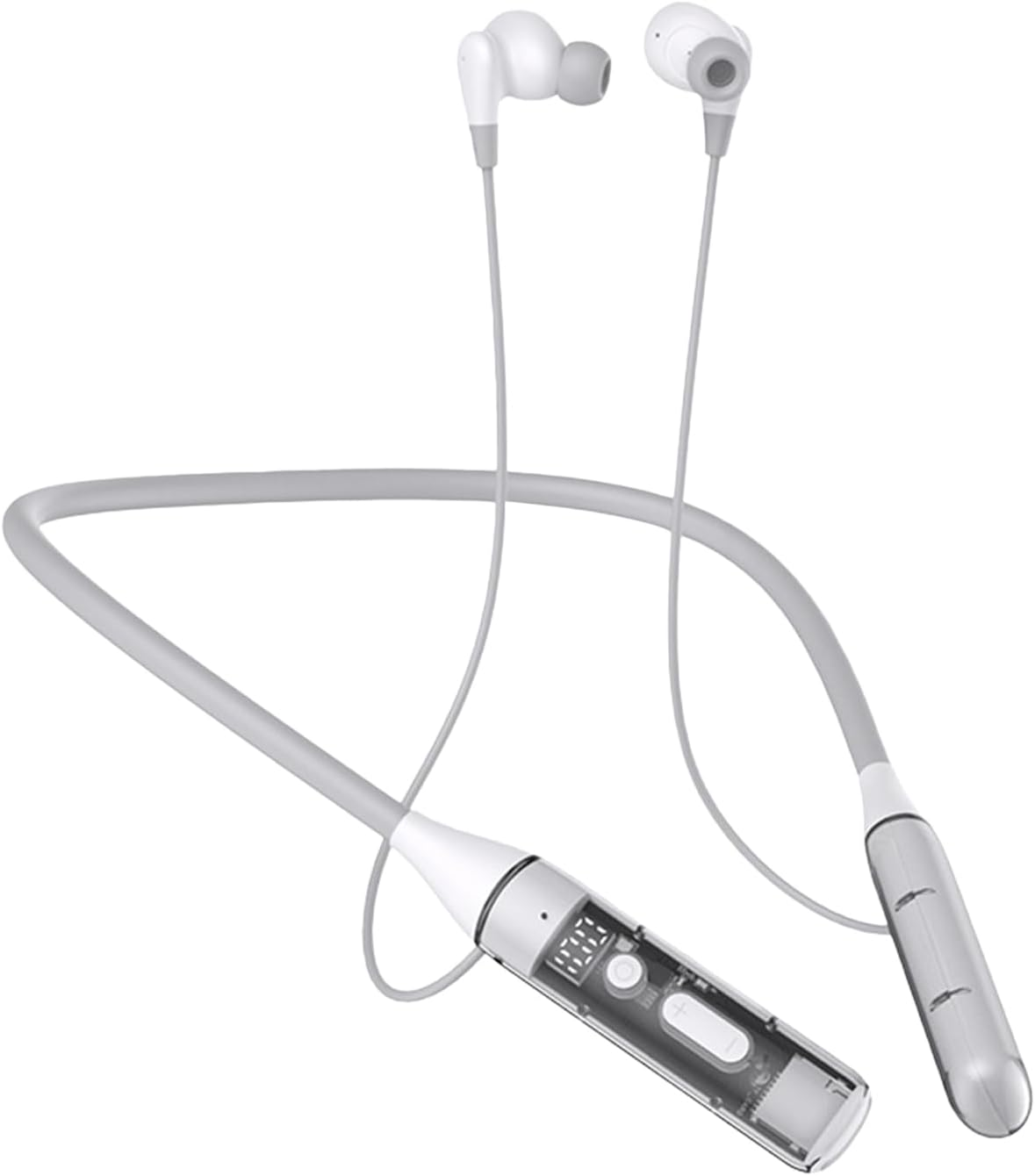 Xvilmaun Neck Headphones | In-Ear Earphones with Microphone | Comfortable Magnetic Double Microphone Headset Earphone for Running Outdoor Gym Sport Home Men Women image number 4