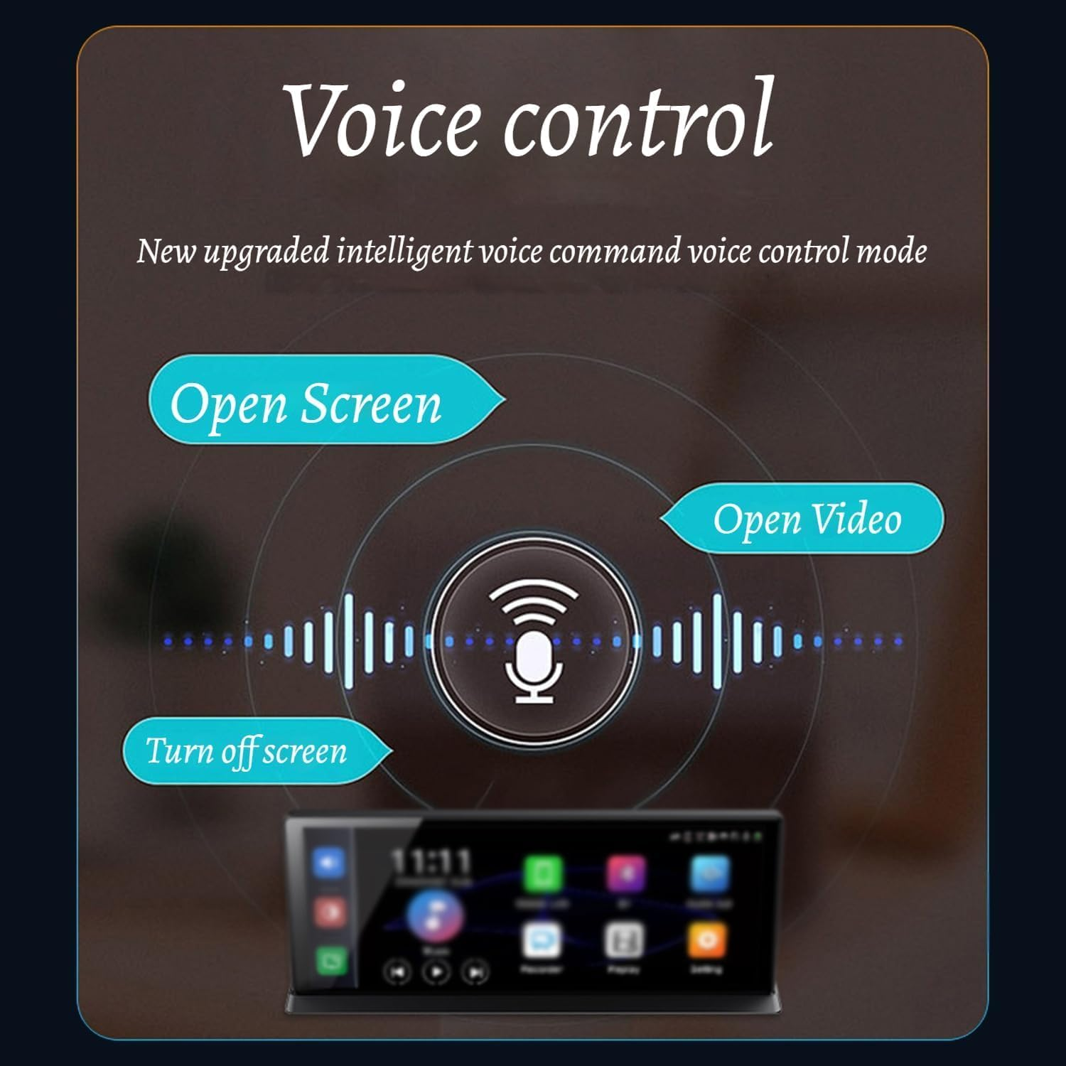APEXORIGIN 4K Carplay Screen for Car, Front and Rear Dual Dash Cam, 10.26" HD Wireless Car Tablet,1080P Backup Camera, GPS Navigation/Voice Control Recorder, Screen Projection (Black) image number 3