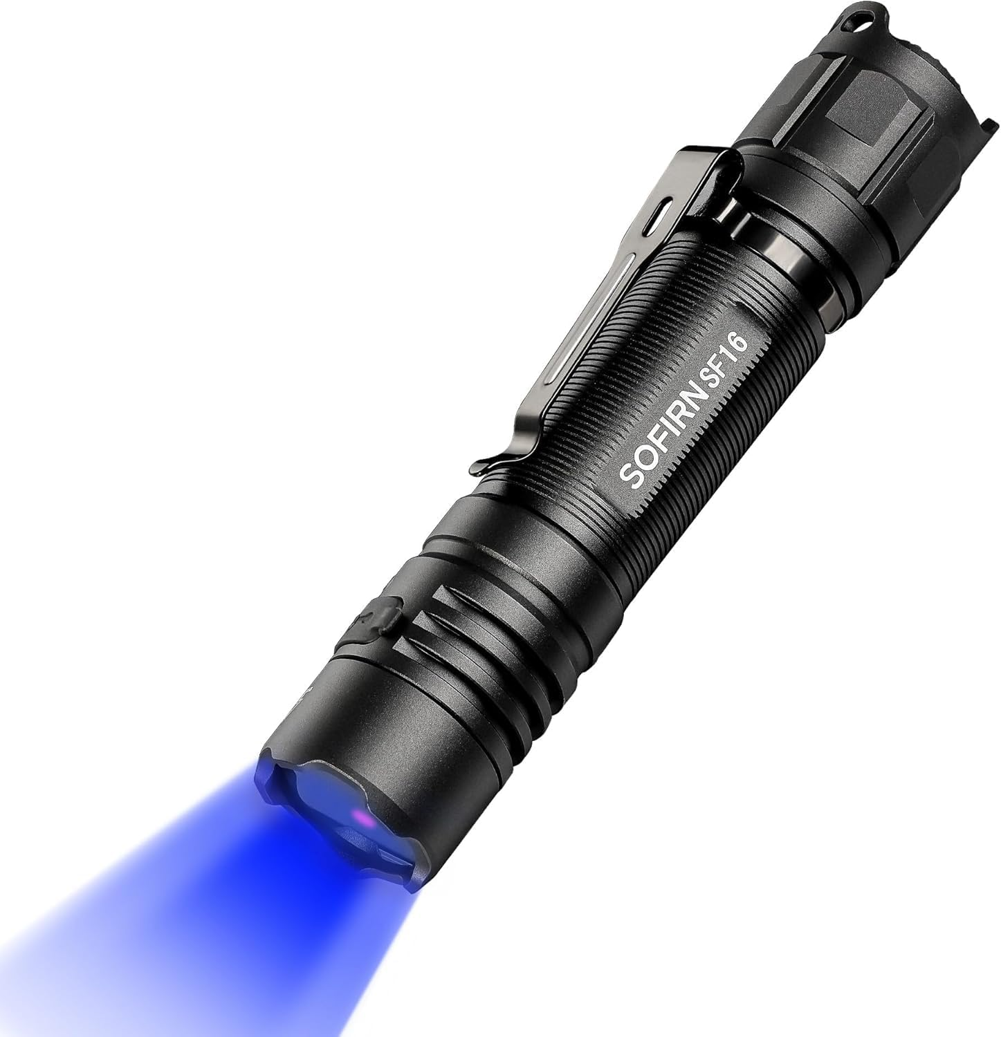 365Nm UV Torch Black Light, Sofirn SF16 Rechargeable Powerful LED Blacklight Flashlight for Detecting Pet Dog Urine, Unveil Invisible Stains, High Definition Pure Ultraviolet