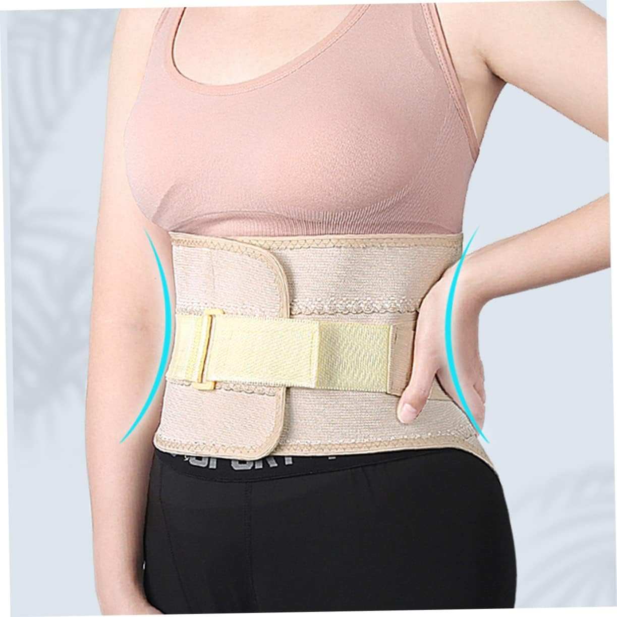 FRCOLOR Postpartum Belly Wrap Band Breathable Cotton Waist Trainer for Women Tummy Corset with Steel Support Lightweight Waist and Back Support for Yoga and Running image number 4