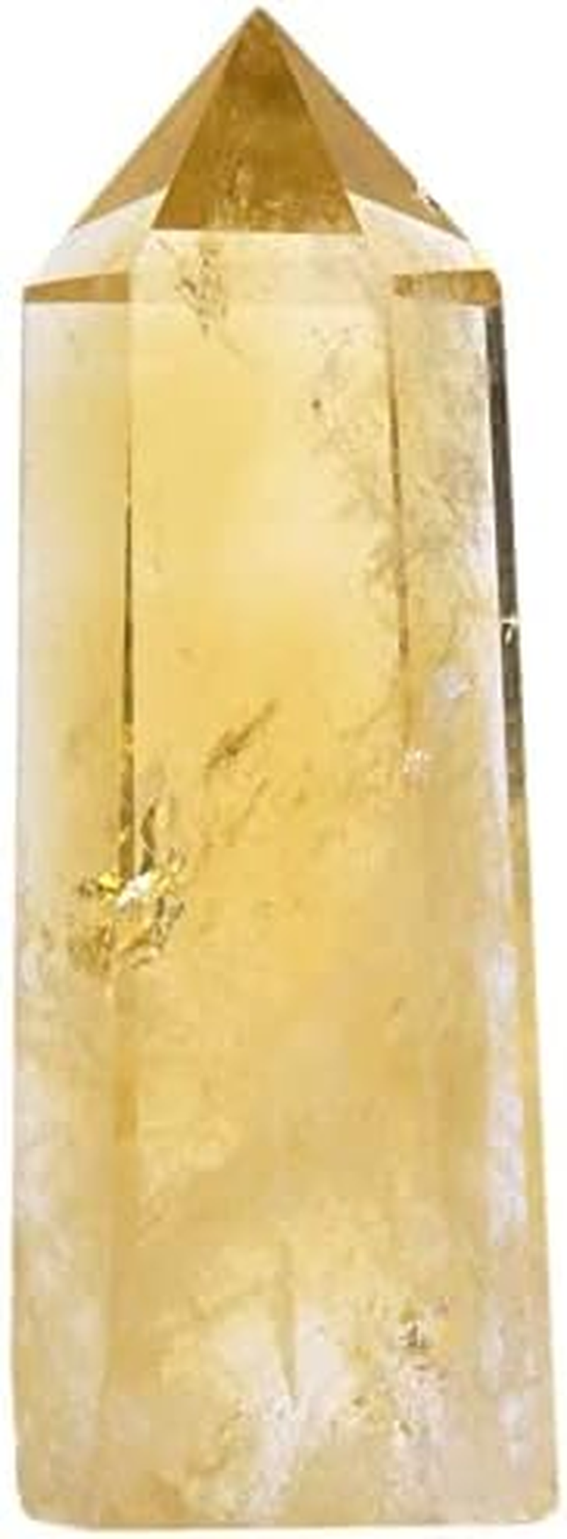 Angelstones Natural Citrine Gemstone Healing Crystal Hexagonal Pointed Reiki Chakra Faceted Prism Wand Carved Stone Figurine Home Decor image number 6